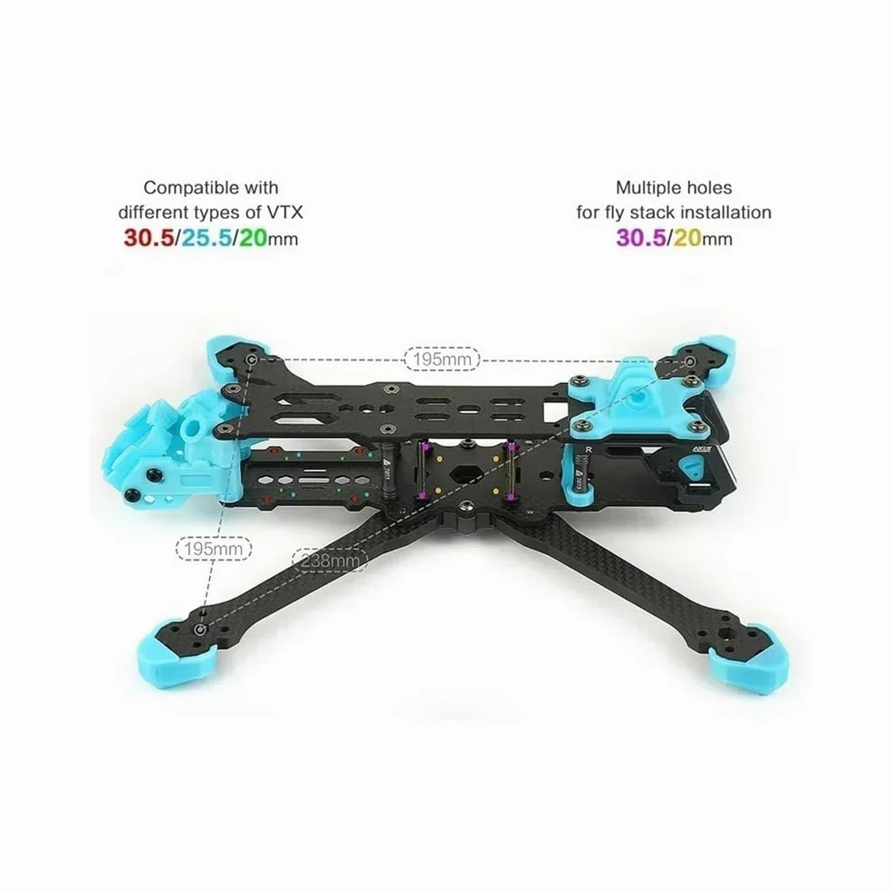 MANTA V2 5 pulgadas T700 Marco de carbono 238 mm brazo for FPV Drone | Ajuste for MANTA V2 distancia entre ejes 238mm T700 fibra de carbono 5mm brazo verdadero X ancho X DC