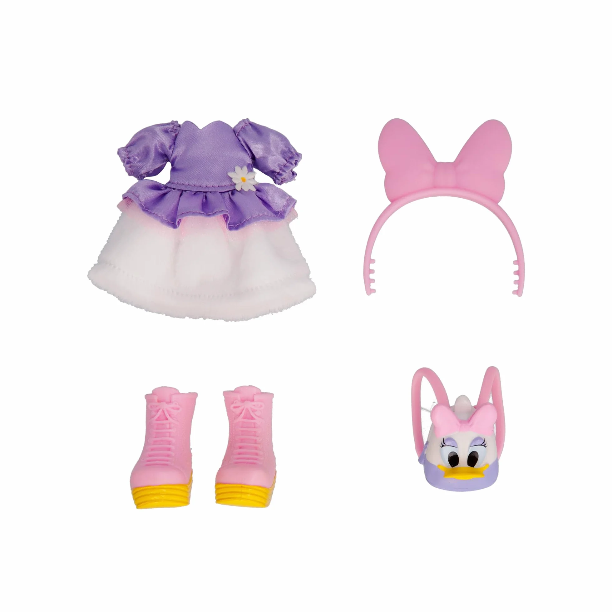 BFF by BEBÉS LLORONES Disney Daisy, Muñeca Articulada para Jugar A Vestir, Accesorios Inspirados En Daisy Duck, Juguete para Niños y Niñas a Partir de los 3 Años
