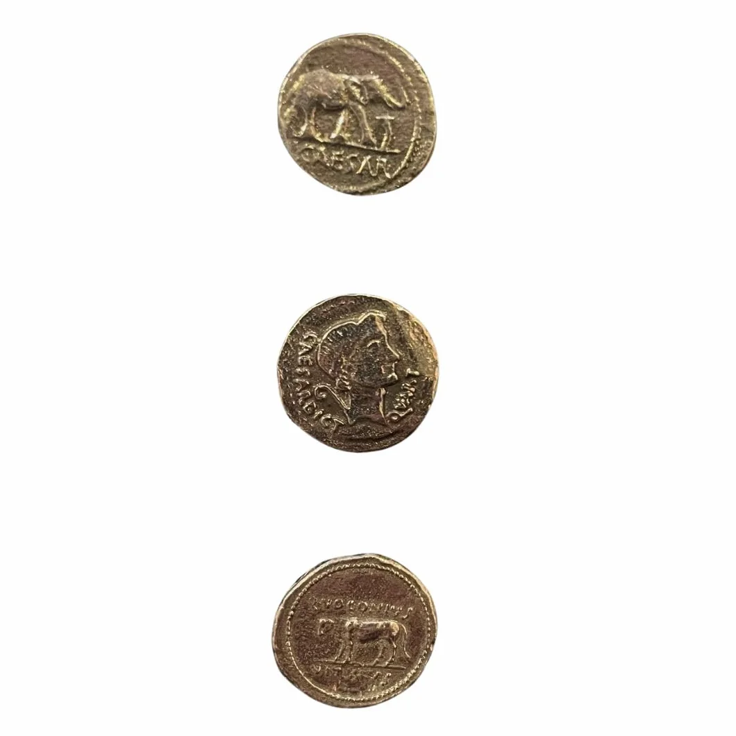 Westair Reproducción de monedas de Julio César, doble cara, denario "elefante", denario "primer retrato", denario "póstumo"