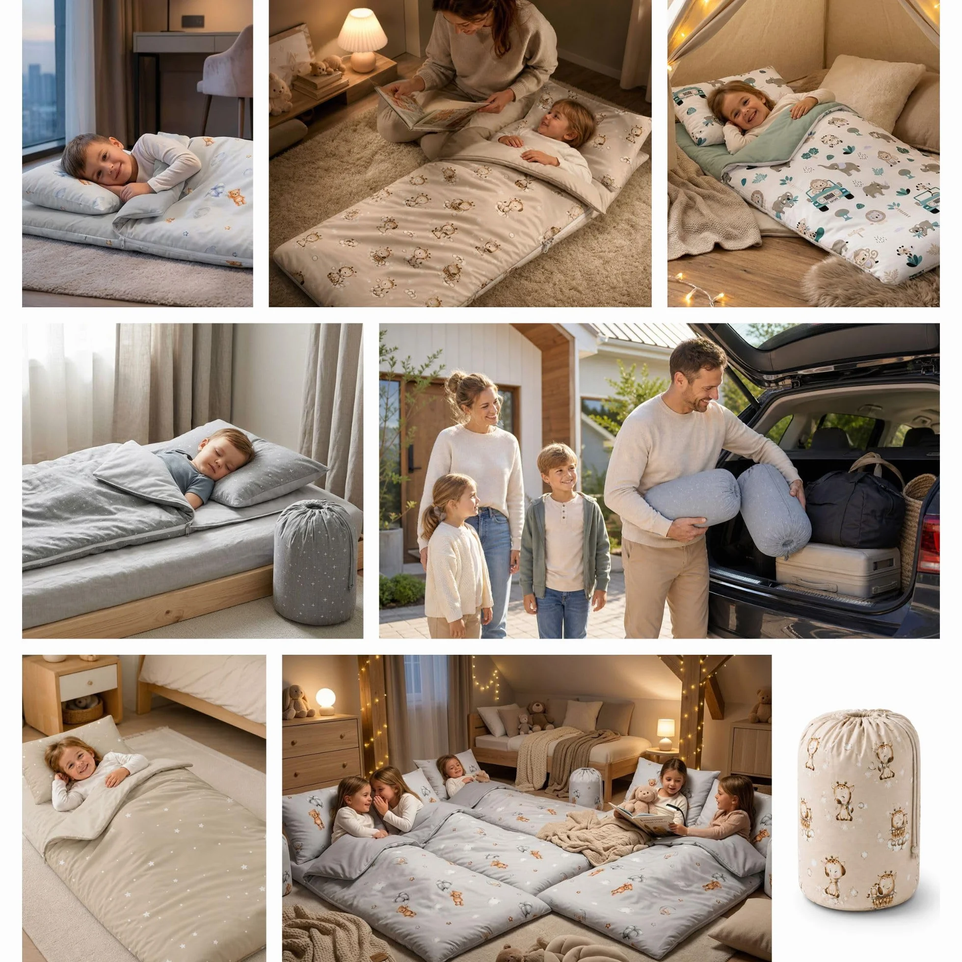 Totsy Baby Saco de Dormir Infantil con Almohada y Cremallera para bebés de 3 a 7 años - Saco de Dormir para Interiores de para guardería jardín de Infancia Oeko-Tex