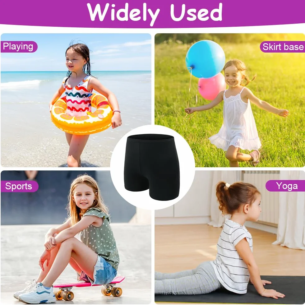 AOOWU Pantalones Corto de Danza para Niñas, 3 Piezas Ballet Shorts con Cintura Elástica 9-10 Años 140CM