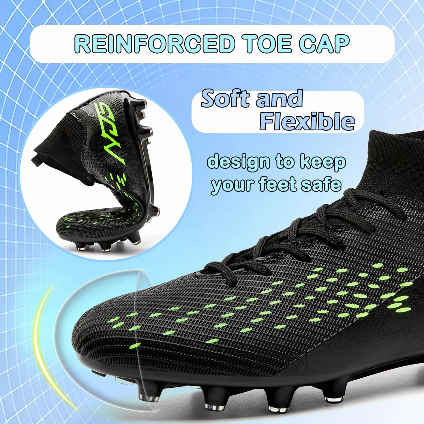 Zapatillas de Fútbol para Hombre Profesionales de Atletismo Banda Alta Calzado Césped Artificial