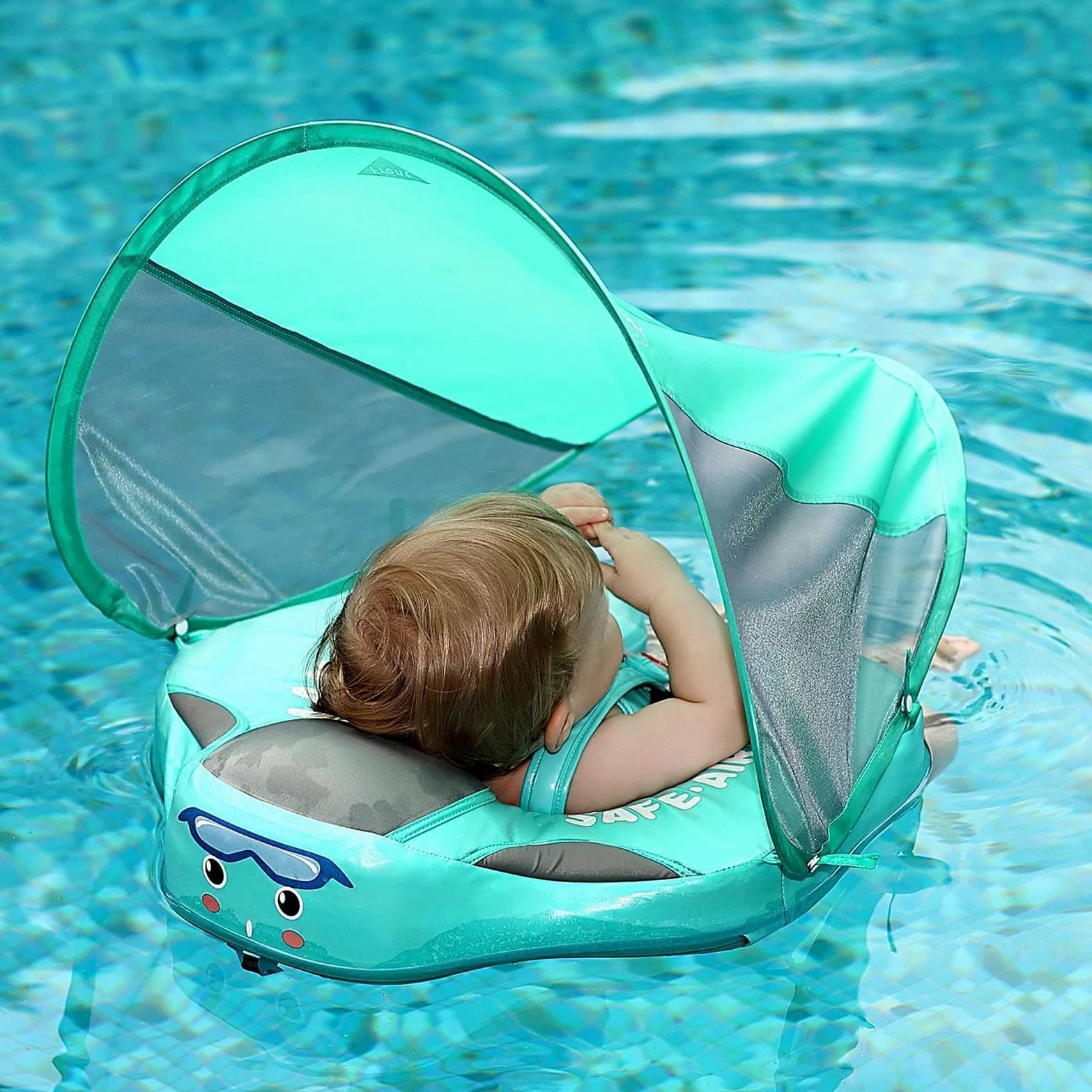 Flotador para Bebé con Sombrilla Flotador Infantil para Piscinas | Antivuelco Con Sombrilla Protectora Desmontable Para Viajes De Verano, Lagos Y Bañeras Exteriores - Para Bebés De 3 A 24