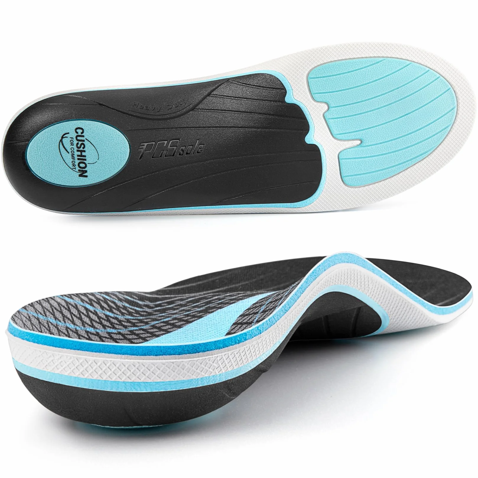 PCSsole Plantillas Ortopédicas, Plantillas Para Espolón Calcáneo, Pies Planos, Dolor De Pies, Soporte Del Arco, Plantillas Ortopédicas Cómodas Para Hombres Y Mujeres.