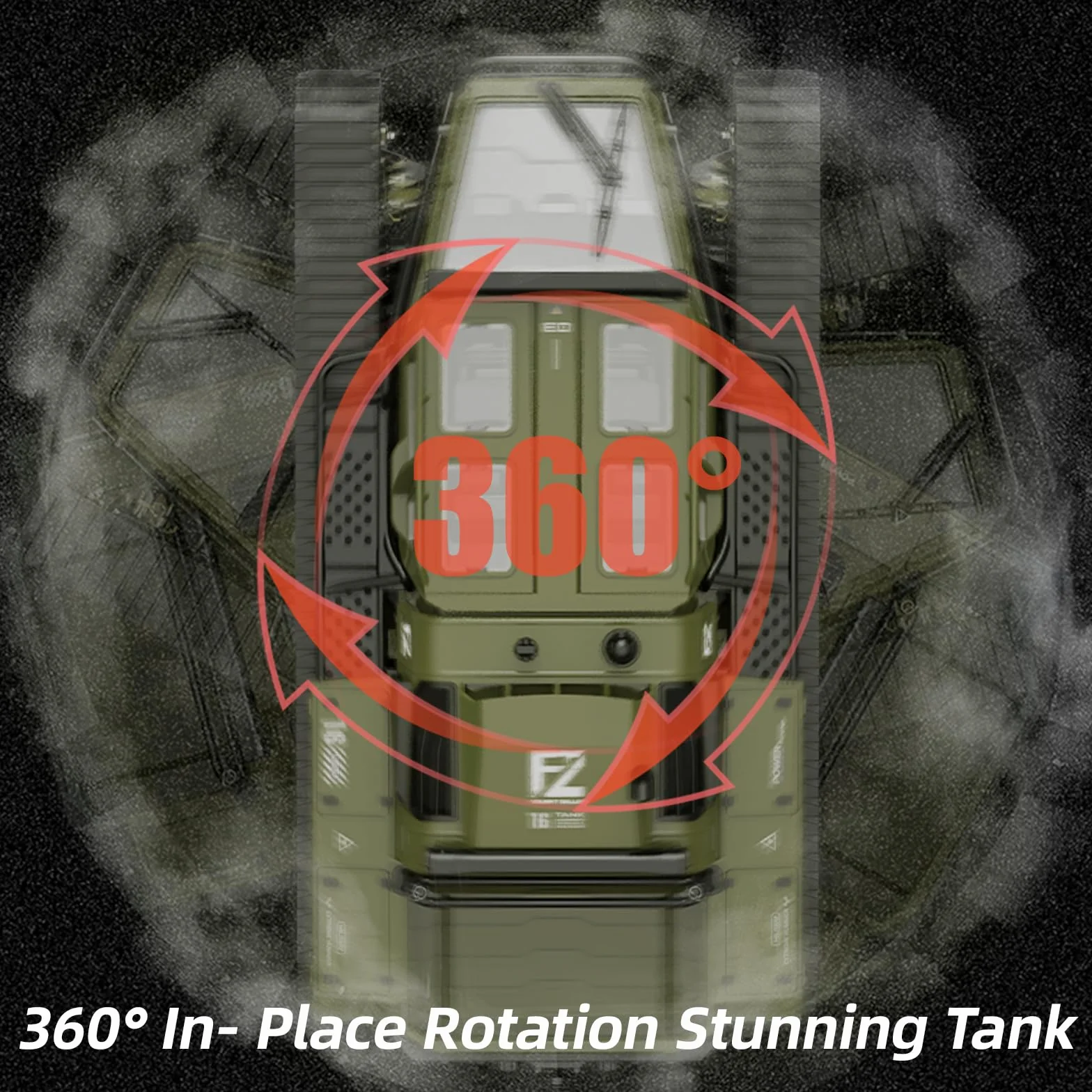 Mostop Remote Control Tank 1/16 Scale Alta Velocidad RC Tank Offroad Crawler para Niños, 2.4Ghz Remote Control Crawler Drift Army Truck con 2 Baterías, Camión de Derrape Giratorio 360° Juguetes de