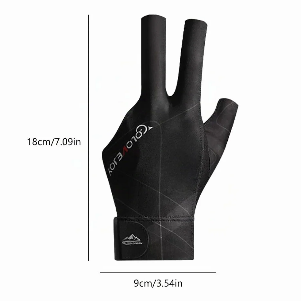 Tokaneit Guante de Billar Transpirable Antideslizante Ajustable Sin Dedos Negro Gris