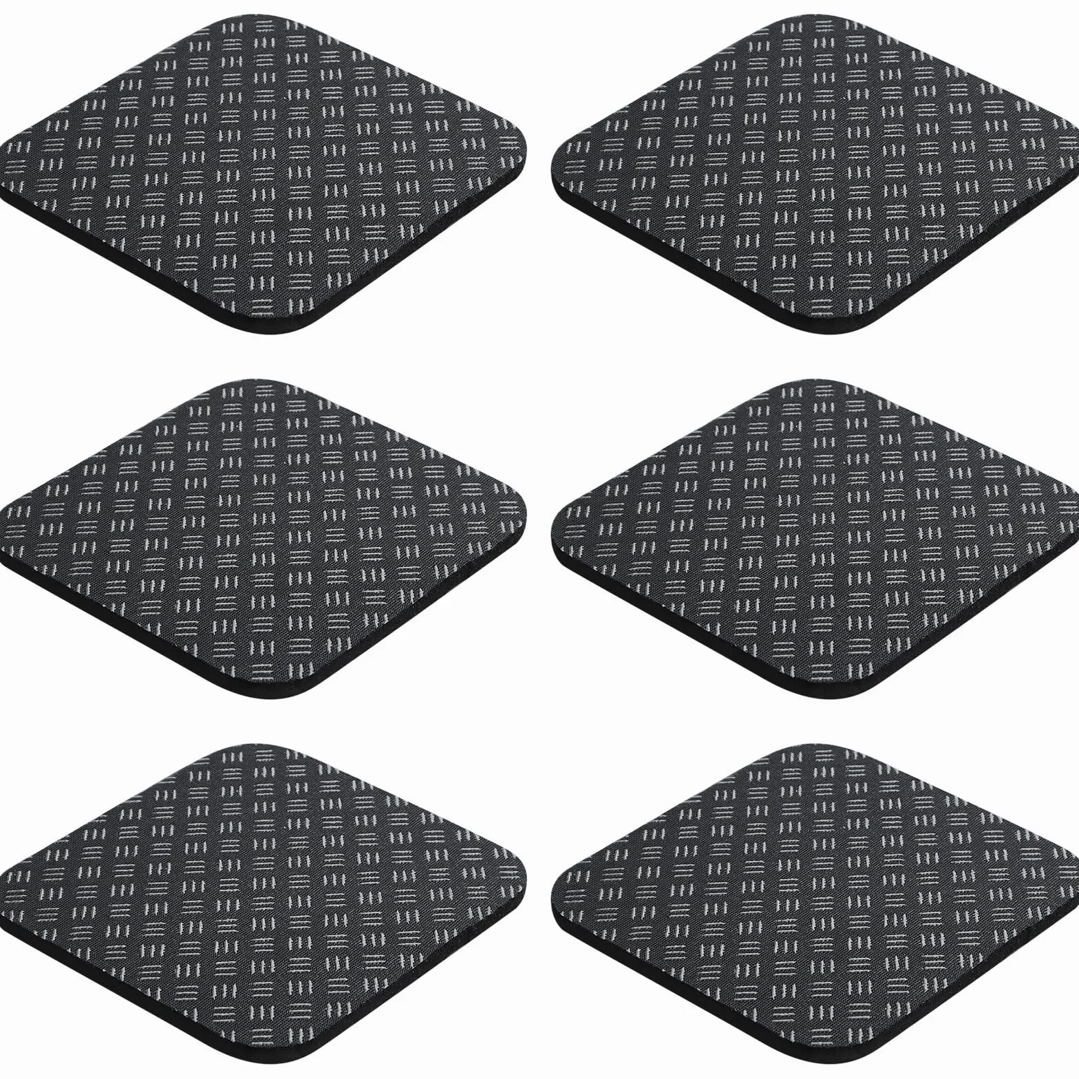 Almohadillas Antideslizantes Doble Cara para Cinta de Correr 10x10x0,5cm Goma PU Negro