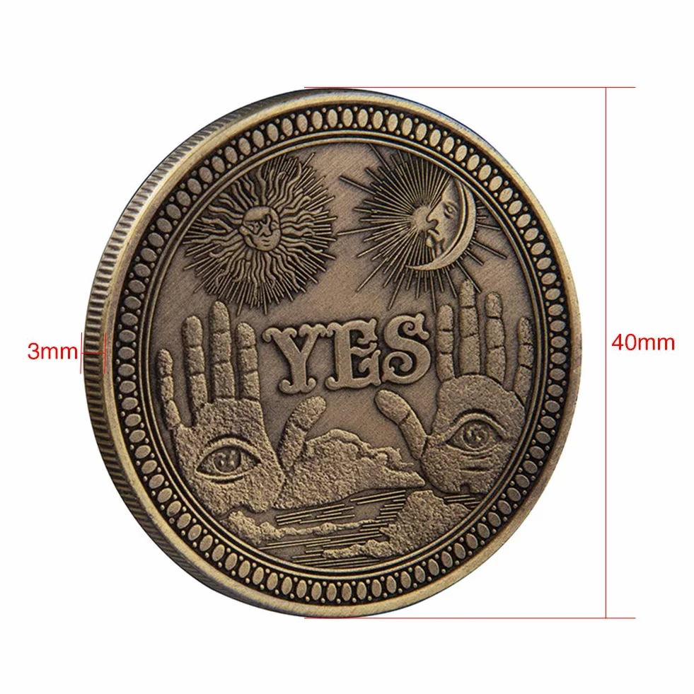 YES/NO Moneda de decisión postal, Sí No Desafío Adornos de Moneda para tomadores de decisiones