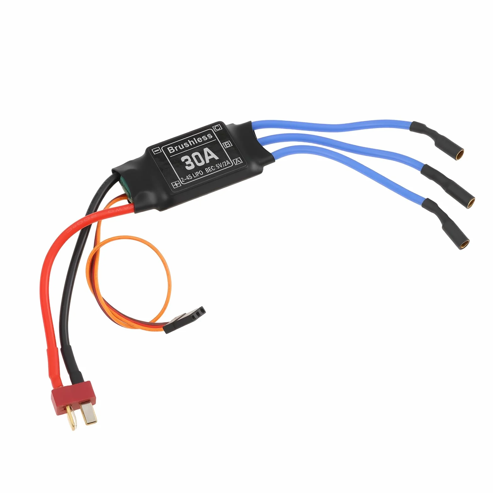 ECSiNG Controlador de Velocidad eléctrico ESC sin escobillas PWM de 30 A 2-4 s 8 kHz con BEC para Aviones RC