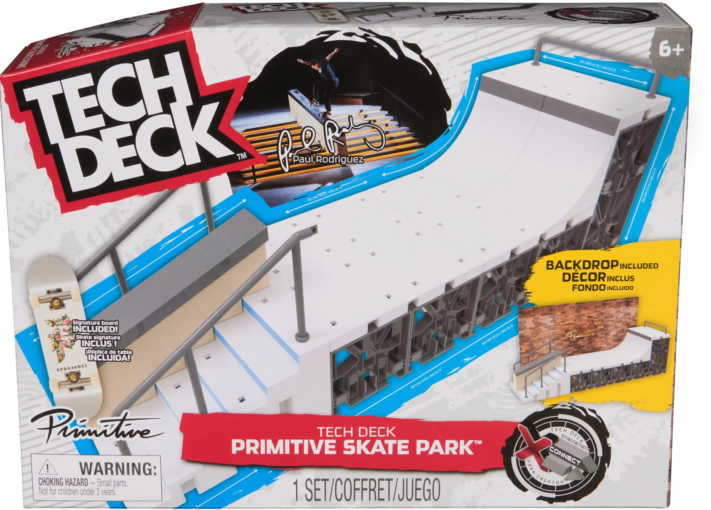 Spin Master Tech Deck, Primitive X-Connect Skate Park, Juego de rampa para Personalizar y Construir con Fingerboard Exclusivo, Juguetes para niños a Partir de 6 años