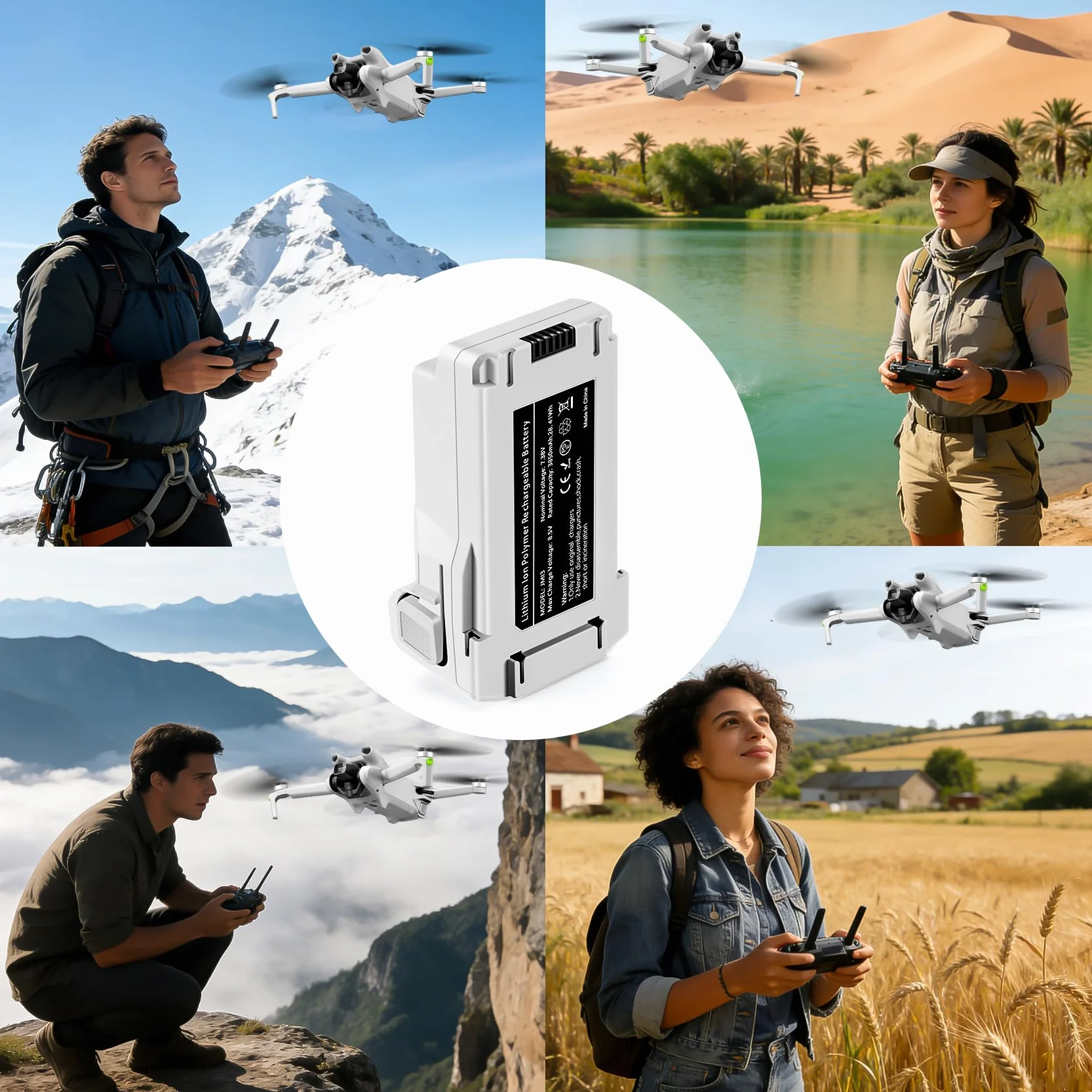 batería de Vuelo Inteligente para la Serie Mini 4 Pro Paquete de 1 Unidad 3850 mAh Capacidad Mejorada Que Ofrece 47 Minutos de autonomía Batería de Repuesto para Drones dji Mini 3/3 Pro/4 Pro