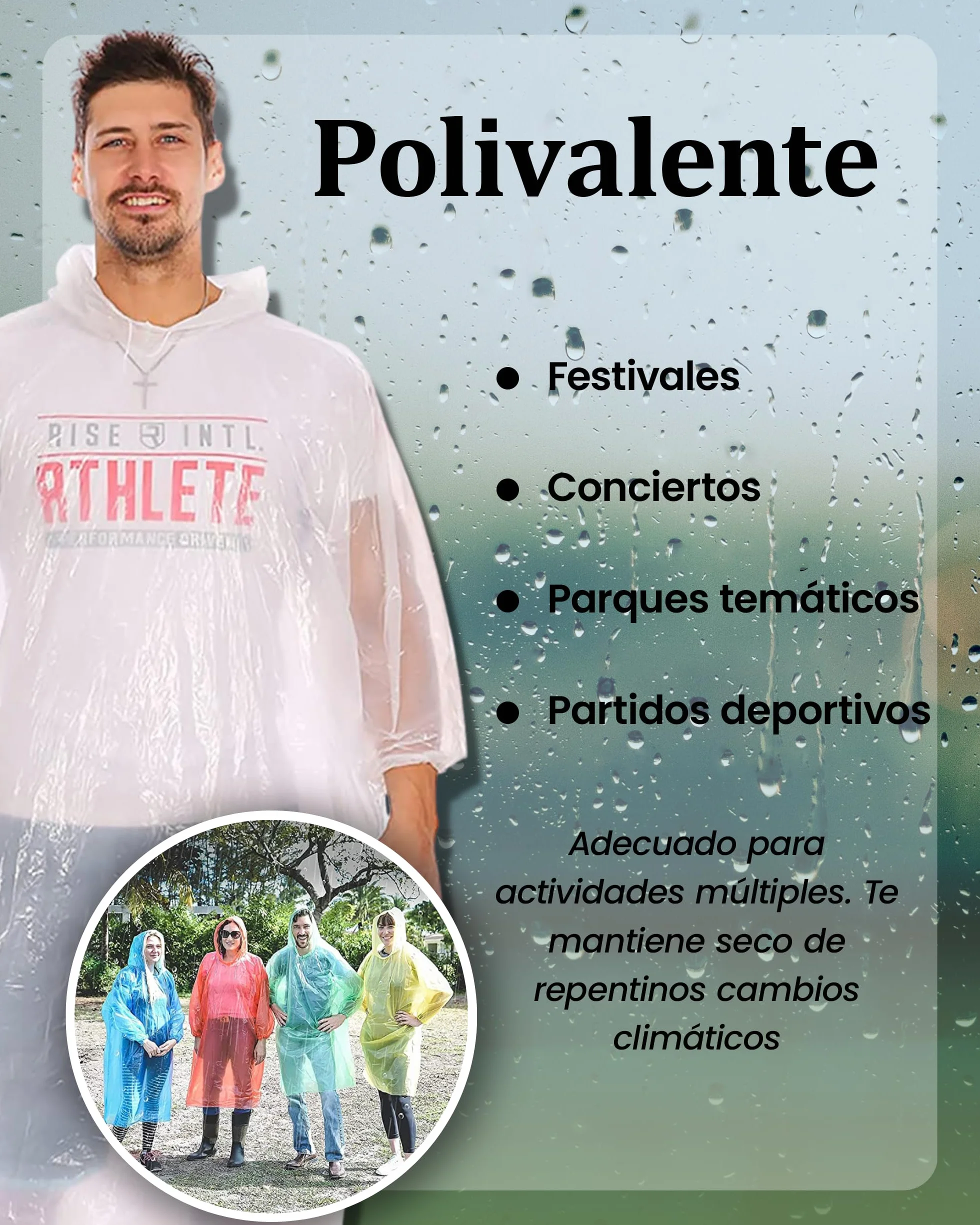 REDSTAR Waterproof Rain Poncho Family Pack - Disposable Raincoat for Adults - Emergency Raincoat Travel Festival Accessories Multicolour