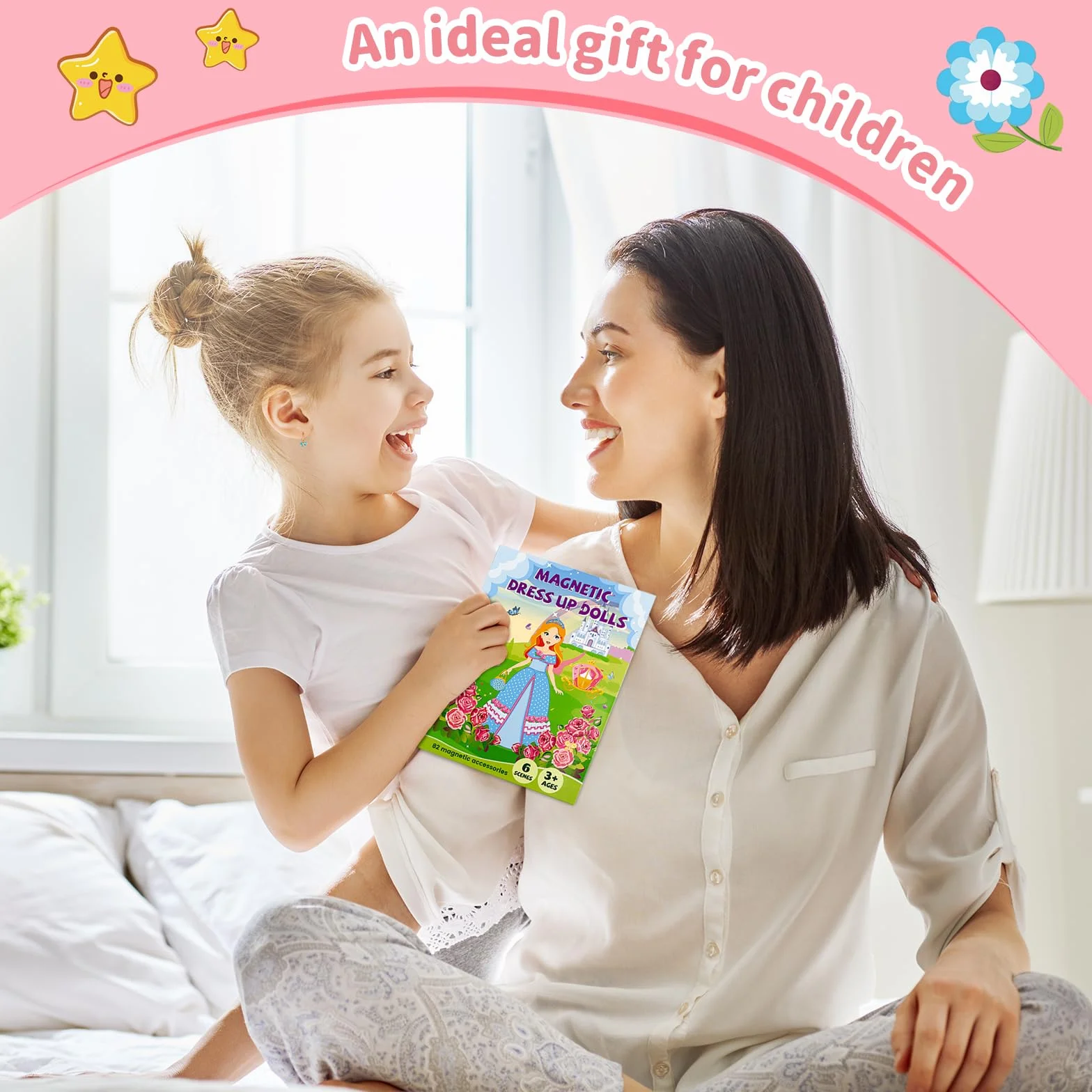 Muñecas magnéticas de vestir para niñas, kits de vestir con 82 piezas magnéticas, bailarina, sirena, juegos de viaje, viajes por carretera, avión, juguetes de actividad para niñas de 3, 4, 5, 6, 7