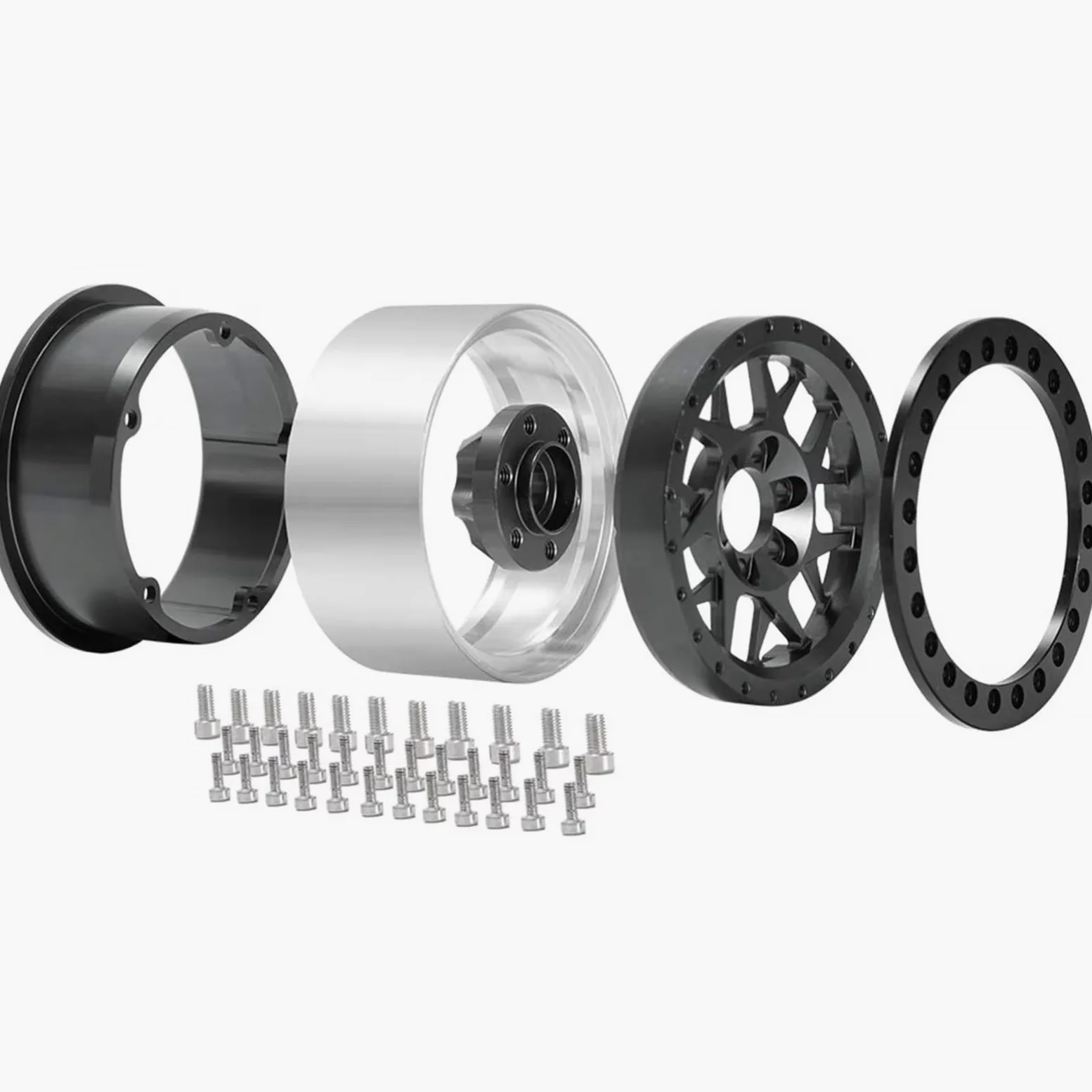 2. Eslingas Barro Alumbre para Axial para SCX10 90046 1/10 Parts Piezas | Pieza coche RC llantas aluminio guardabarros eliminan residuos tracción constante hexagonal 12mm