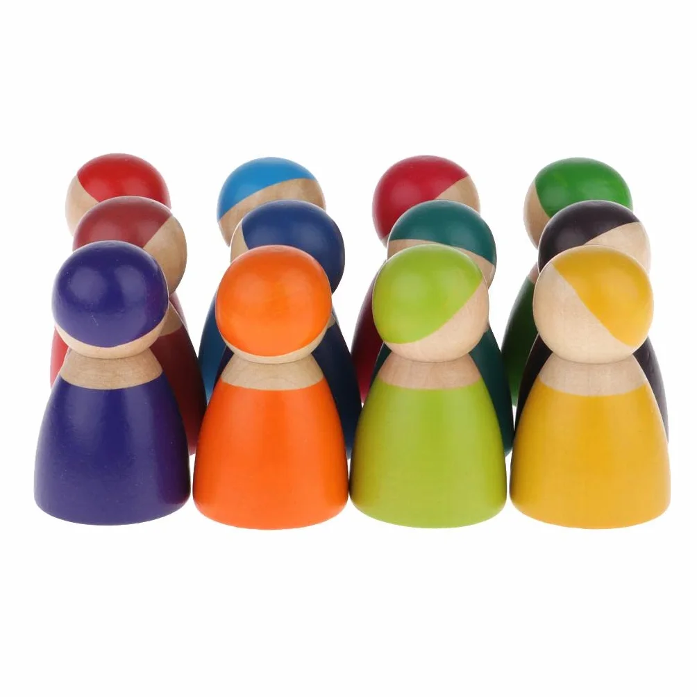 Madera, Muñecos de de Madera Coloreados