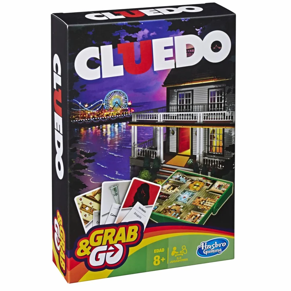 Hasbro Gaming Cluedo Grab & Go Juego de Mesa Detectives Viaje Multijugador Regalo Niños