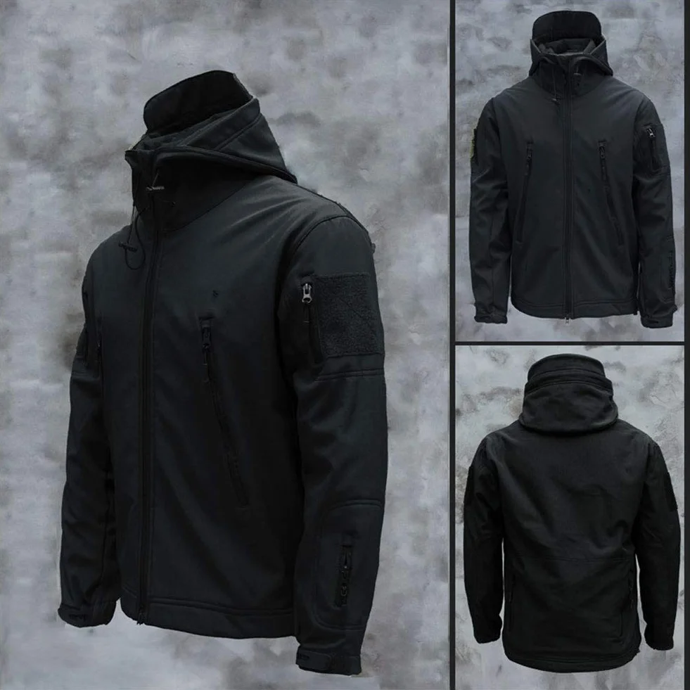 Chaqueta impermeable Softshell para hombre con capucha de camuflaje para trabajo pesca caza escalada