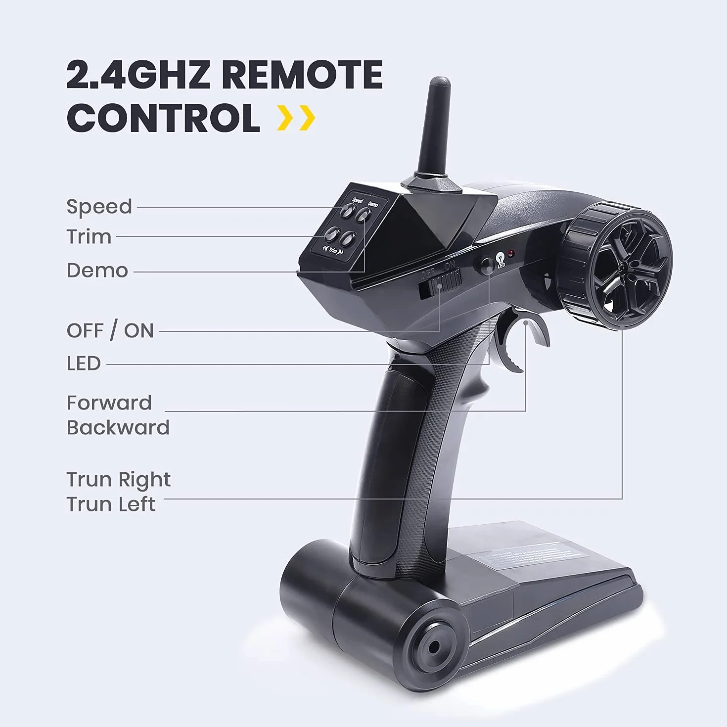 DEERC Barco RC con luz LED, más de 30 Minutos, para Piscinas y Lagos más de 20 mph, Barcos de Carreras de 2,4 GHz, 2 baterías, Juguetes de Piscina para niños, embarcaciones controladas por Radio