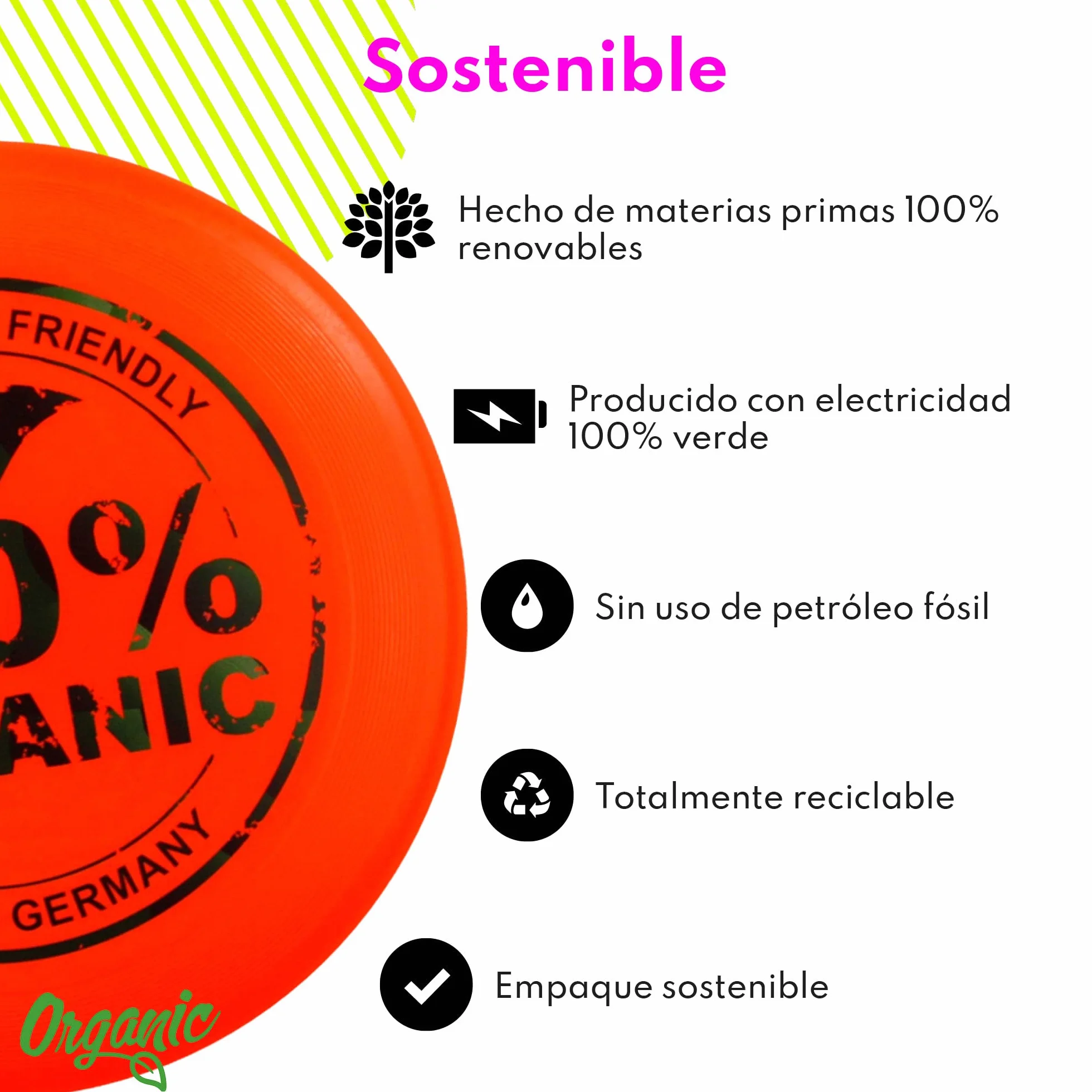 Eurodisc Ultimate Disco de frisbee orgánico 175 g naranja