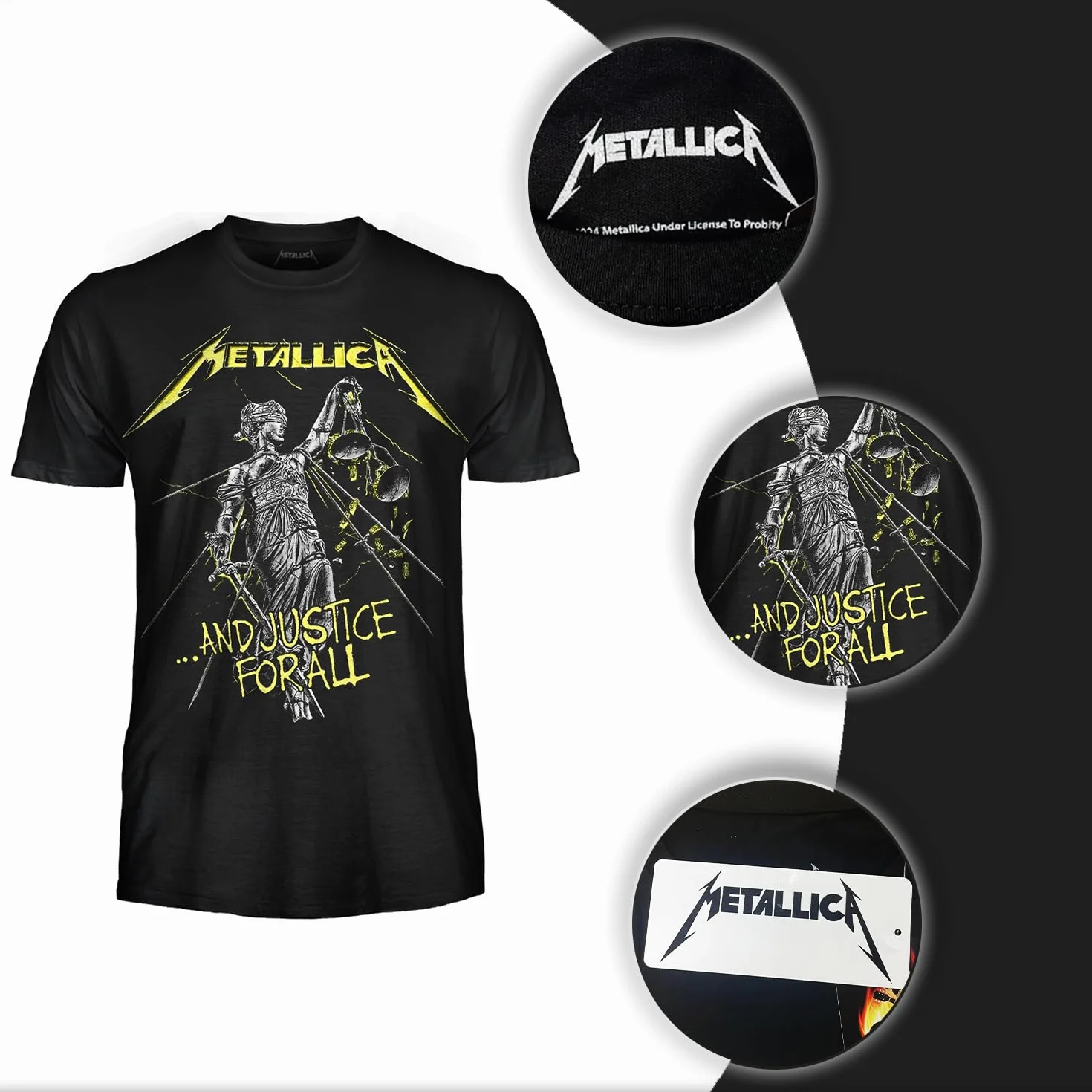 Metallica And Justice for All T-Shirt Heavy Metal Rock Camiseta Unisex Adulto Niño