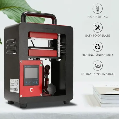 Máquina hidráulica del calor de la prensa de la colofonia de 5 toneladas con el temporizador del LCD 0-250C para la extracción de flores de estampado en caliente de las bolsas de cuero de la PU Contro