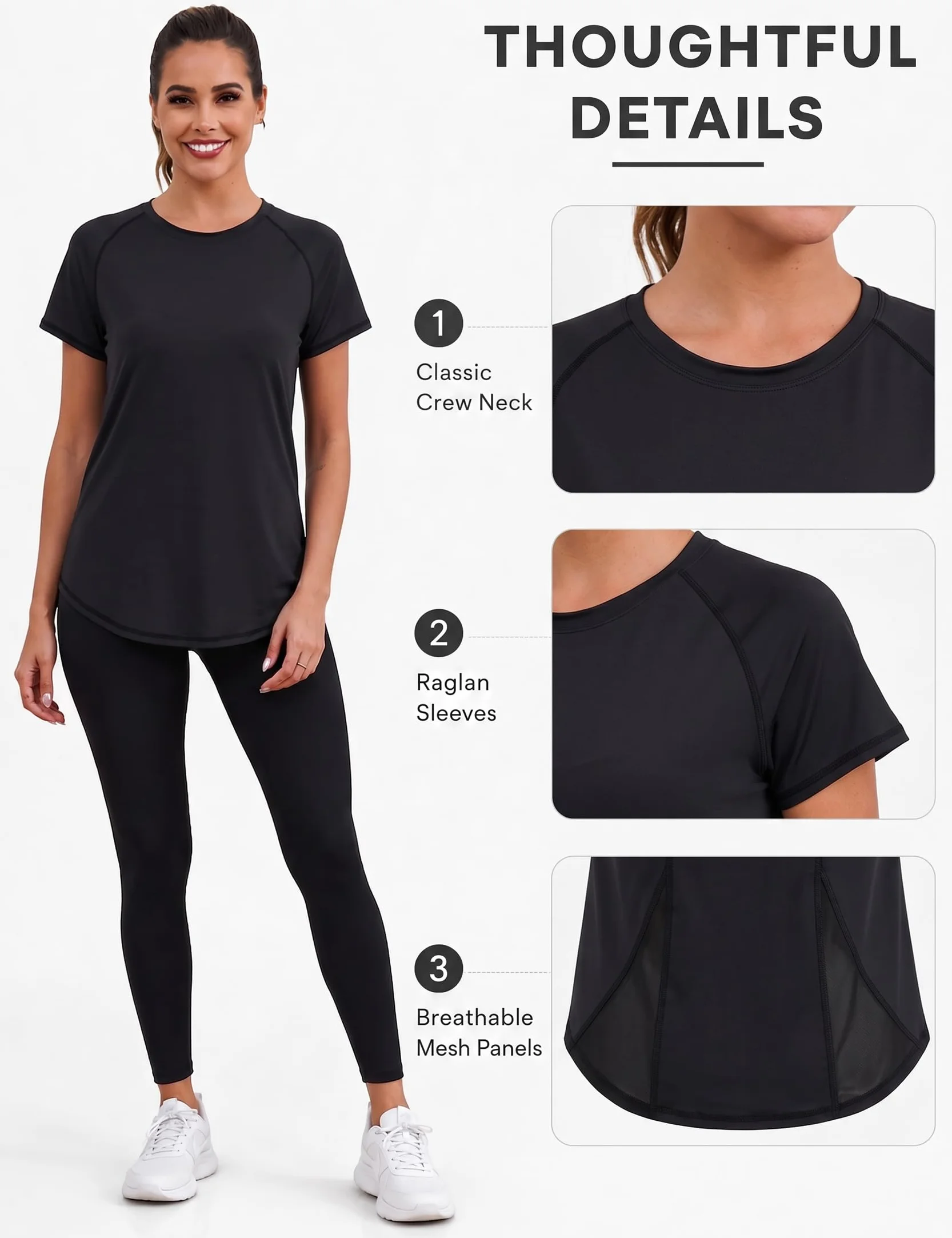 Terecey Camiseta Deportiva Mujer Manga Corta con Malla Espalda Secado Rápido para Fitness Running Gimnasio