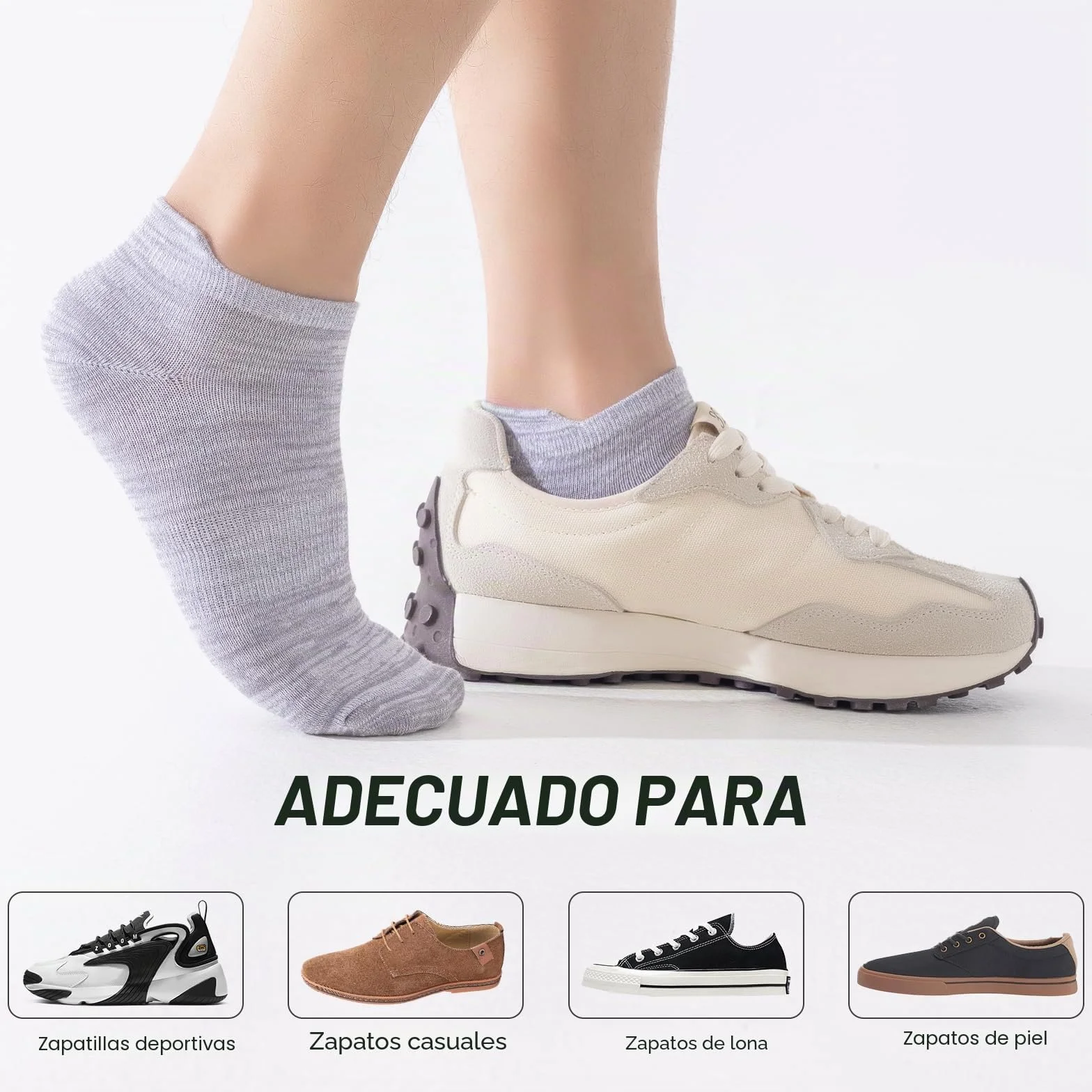 Calcetines Tobilleros de Bambú para Hombre 43-46 y Mujer 37-42, 6 Pares Transpirables Antiampollas