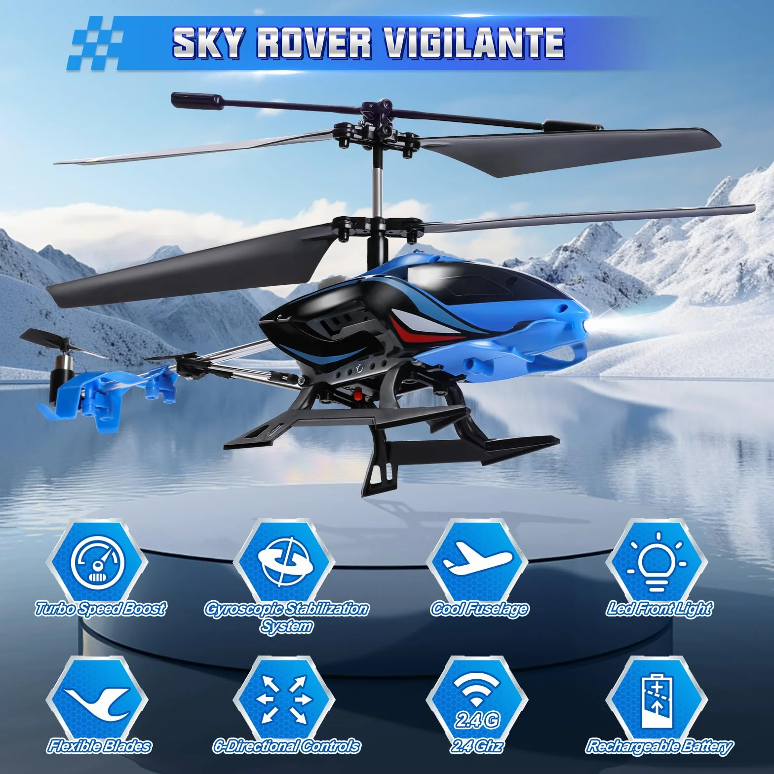 Helicóptero RC, 2.4G Avion teledirigido con Luces LED, Helicóptero teledirigido Juguete Interior Exterior Niños Juguete para Niños Niñas 8 9 10 11 12 Años
