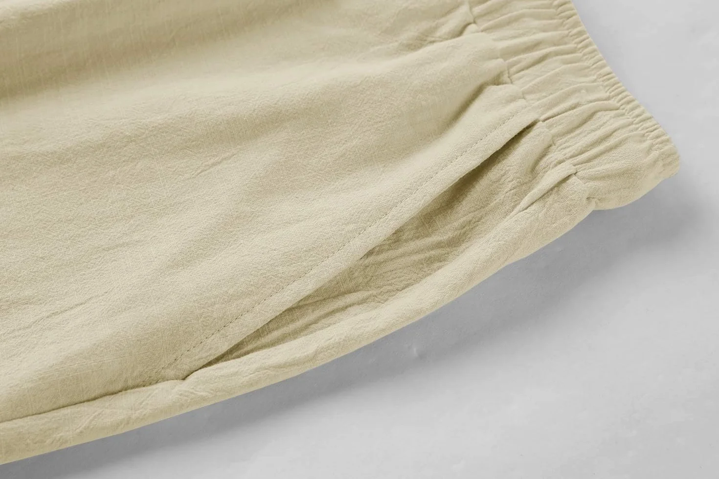 Pantalones cortos de lino para hombre Runcati, bermudas elásticos ligeros con 2 bolsillos