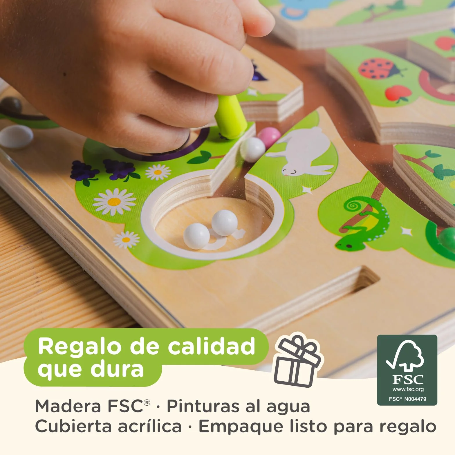 Nene Toys Laberinto Magnético de Colores y Números – Juego Montessori de Madera – Juguete Educativo de Motricidad Fina 2 3 4 5 Años – Tablero Magnético de Viaje – Regalo para Niños y Niñas