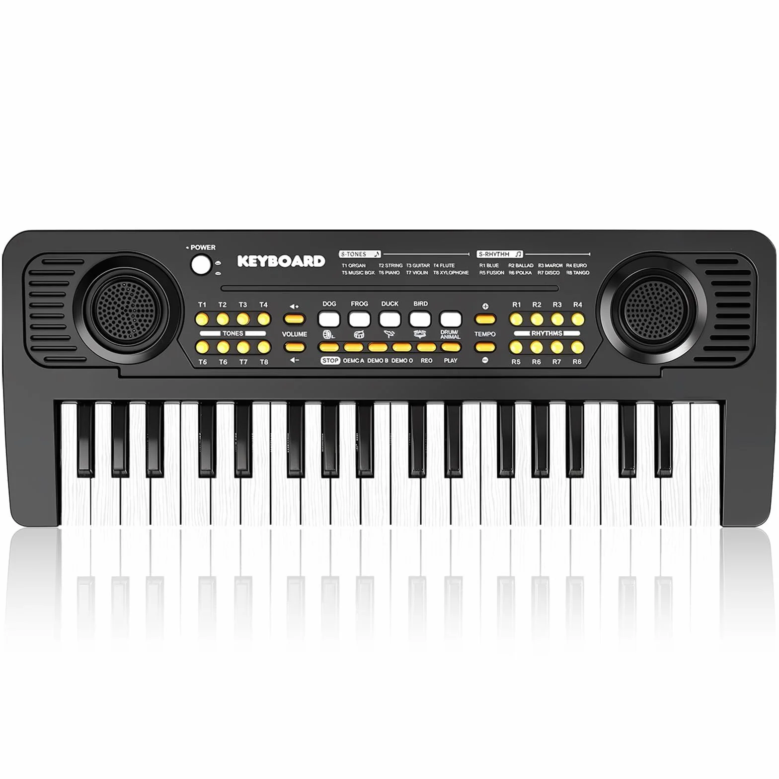 Infantil Piano Teclado 37 Teclas con Microfono Portátil Juguete Musical, Regalos Navidad Cumpleaños para 3 4 5 6 7 Años Principiante Niños y Niñas, Negro