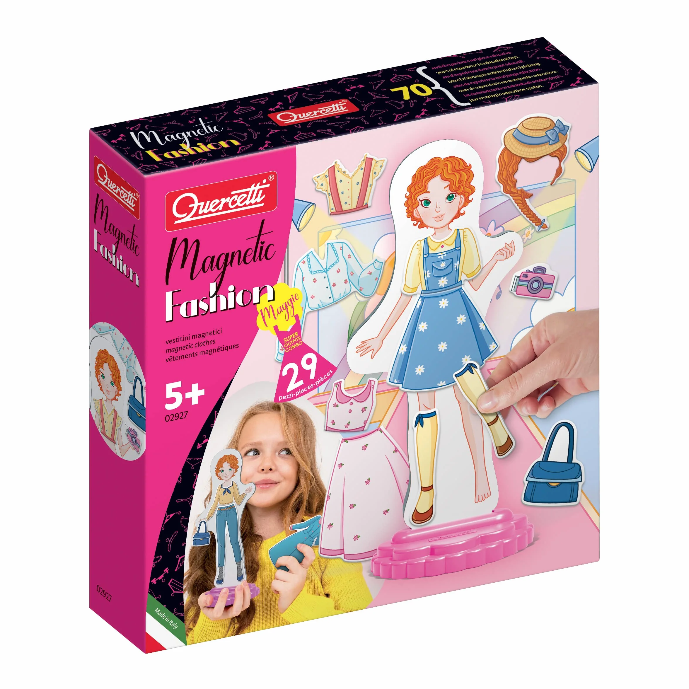 Quercetti - 2927 Magnetic Fashion - Maggie, Muñecas Fashion para Vestir