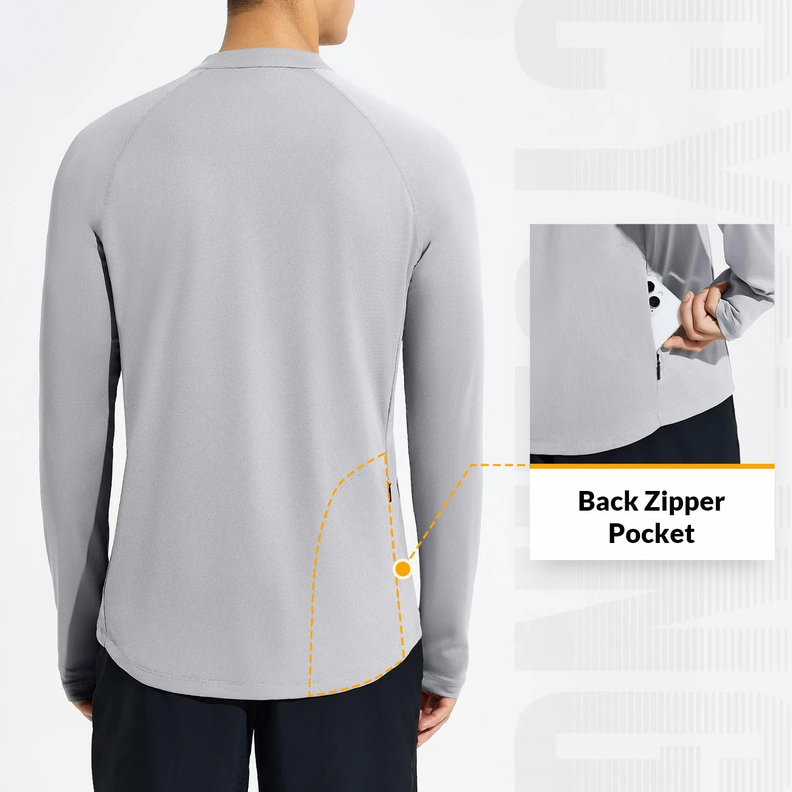 BALEAF Camisas UPF 50+ protección solar UV manga larga sudadera con capucha cremallera 1/4