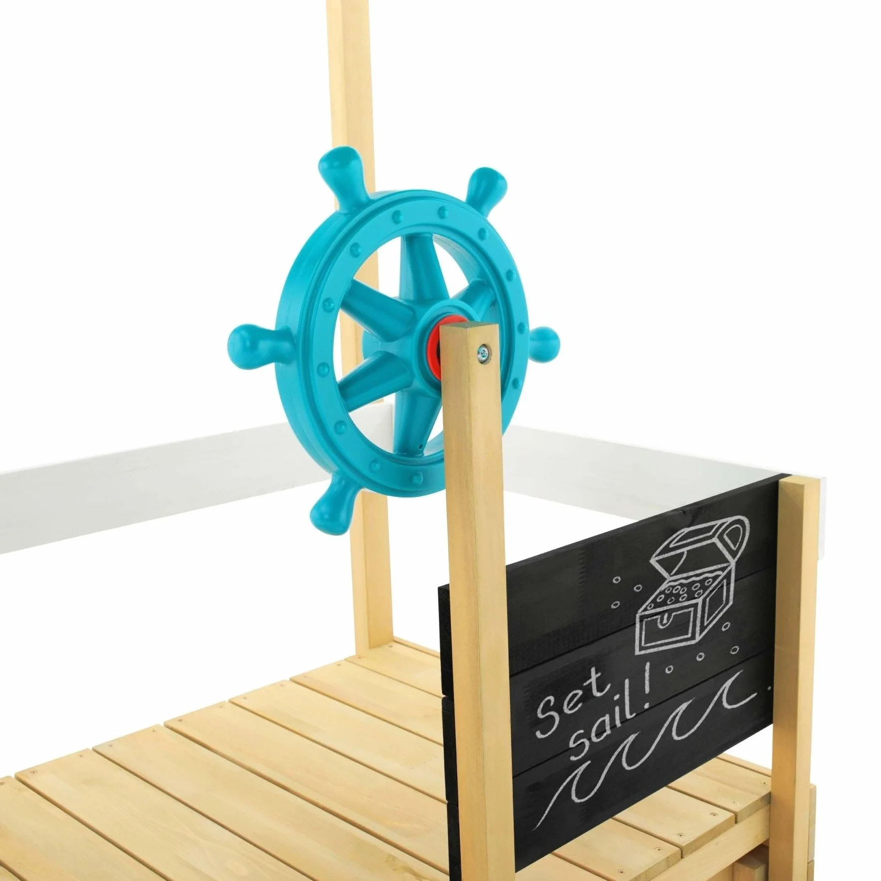 TP Toys Ahoy Barco de Juego de Madera con Arenero y Cubierta de Sombra para Niños 2+ Años