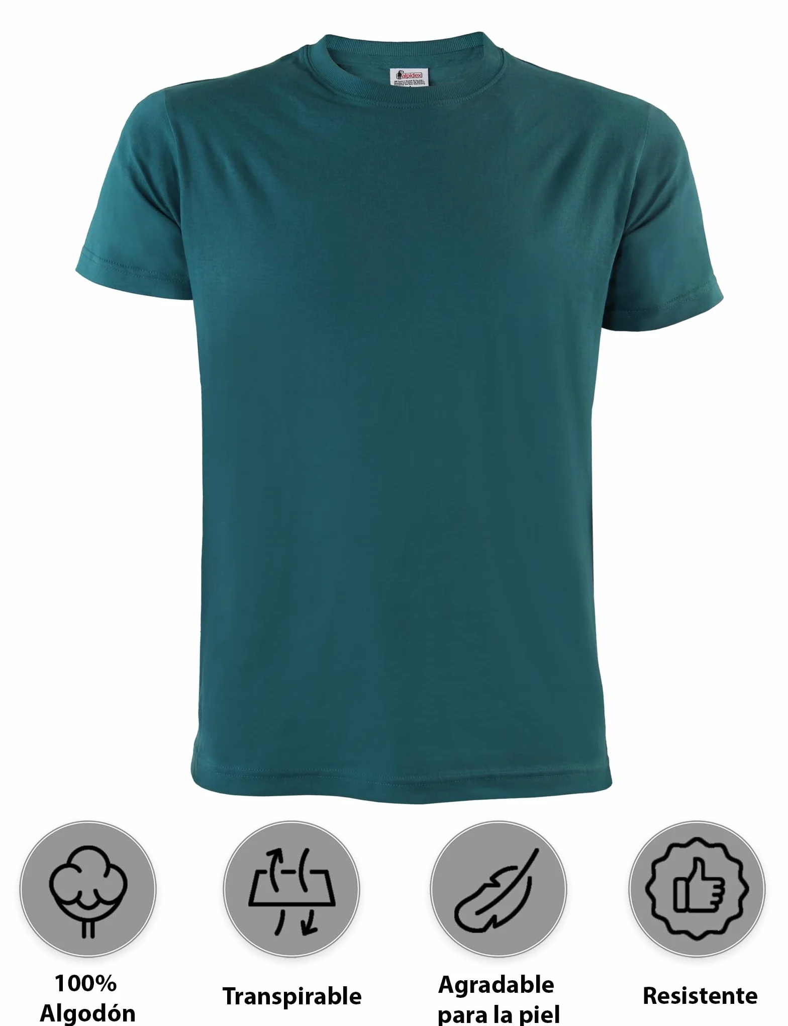ALPIDEX T-Shirt Hombre Pack de 5 Cuello Redondo 100% Algodón Unicolor Manga Corta Casual