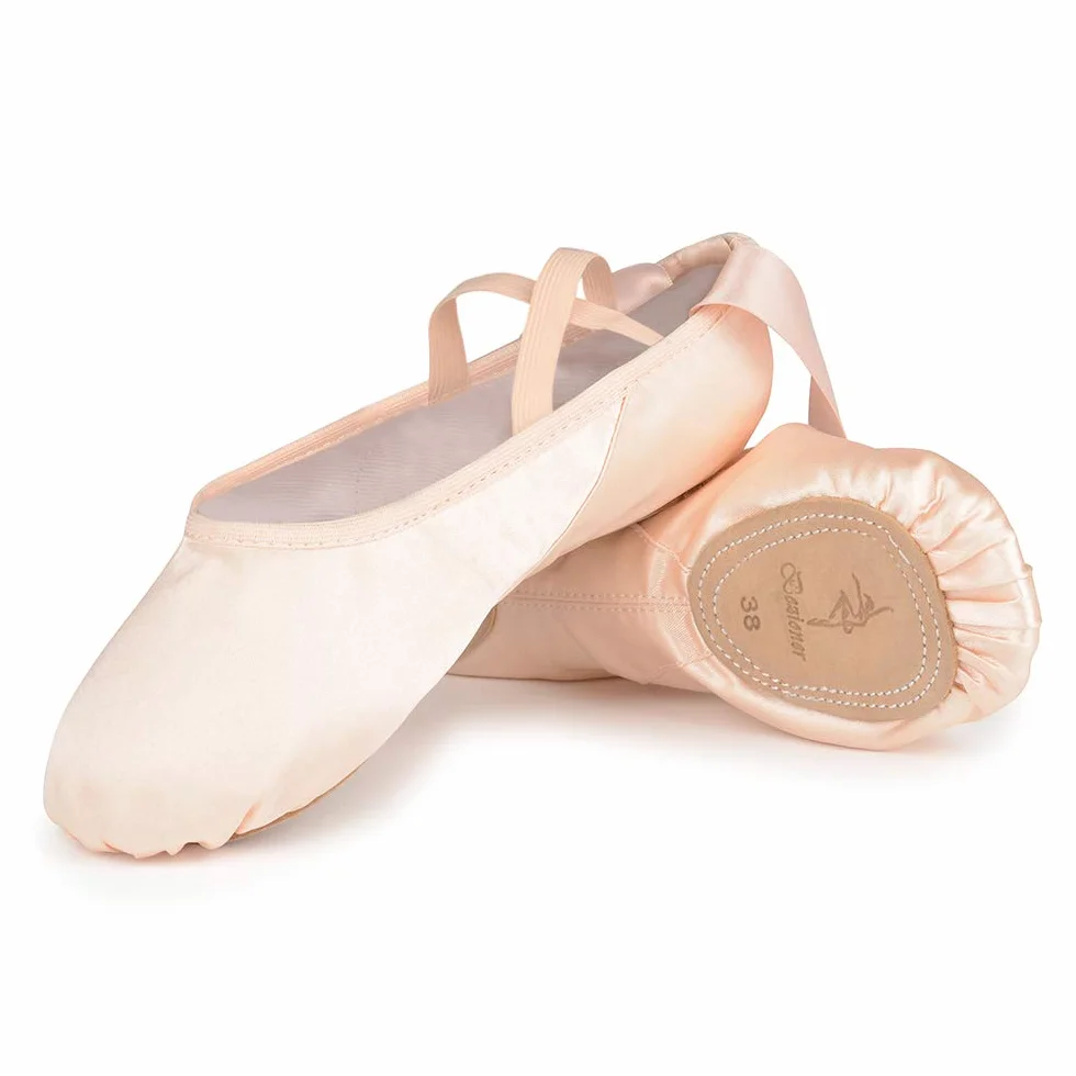 Bezioner Zapatillas de Ballet Suela Partida Satín Zapatos de Danza y Gimnasia