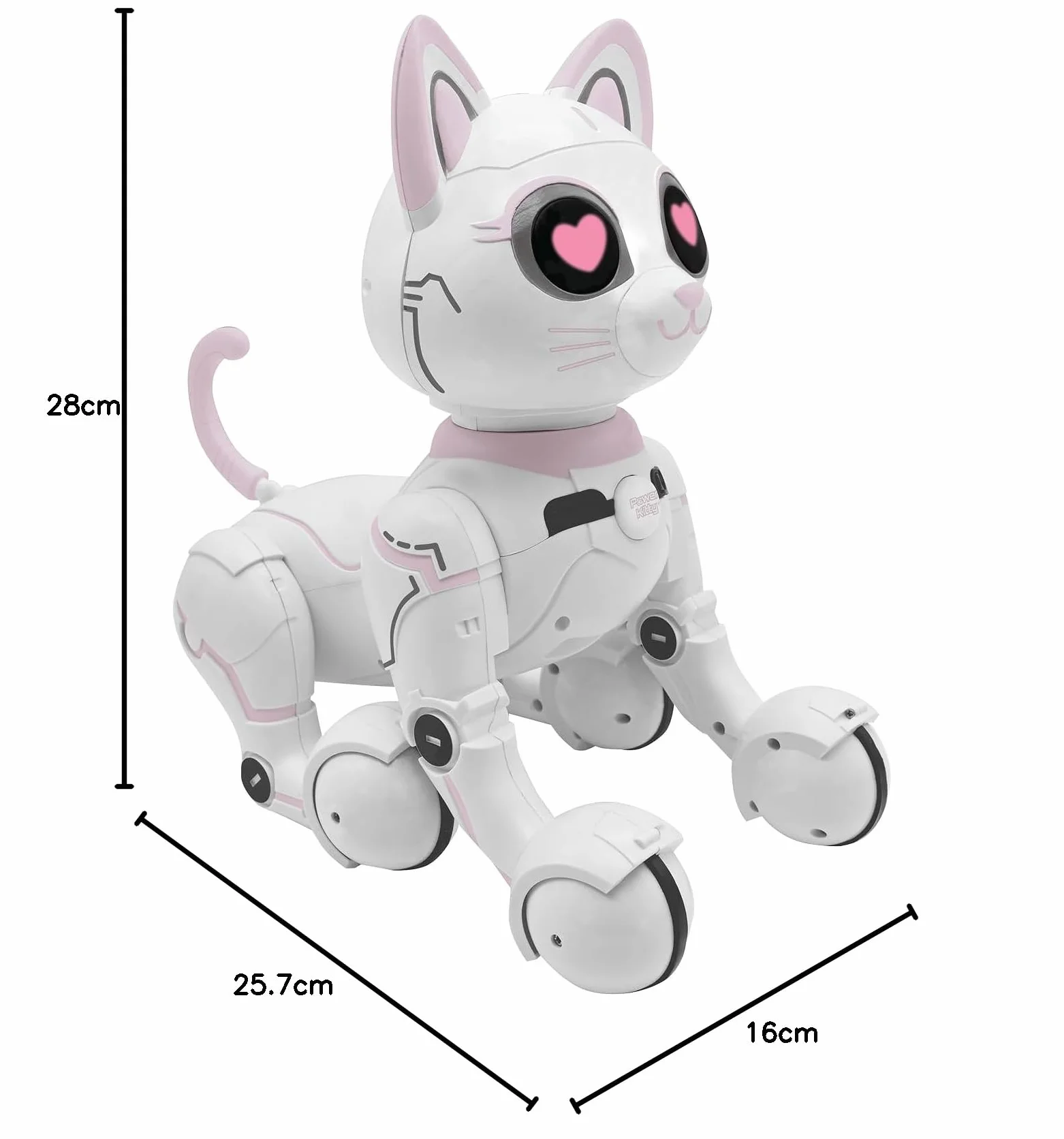 LEXIBOOK - Power Kitty® - Gato Robot Teledirigido, Robot Inteligente Programable, Luz, Sonido, Blanco/Rosa - KITTY01