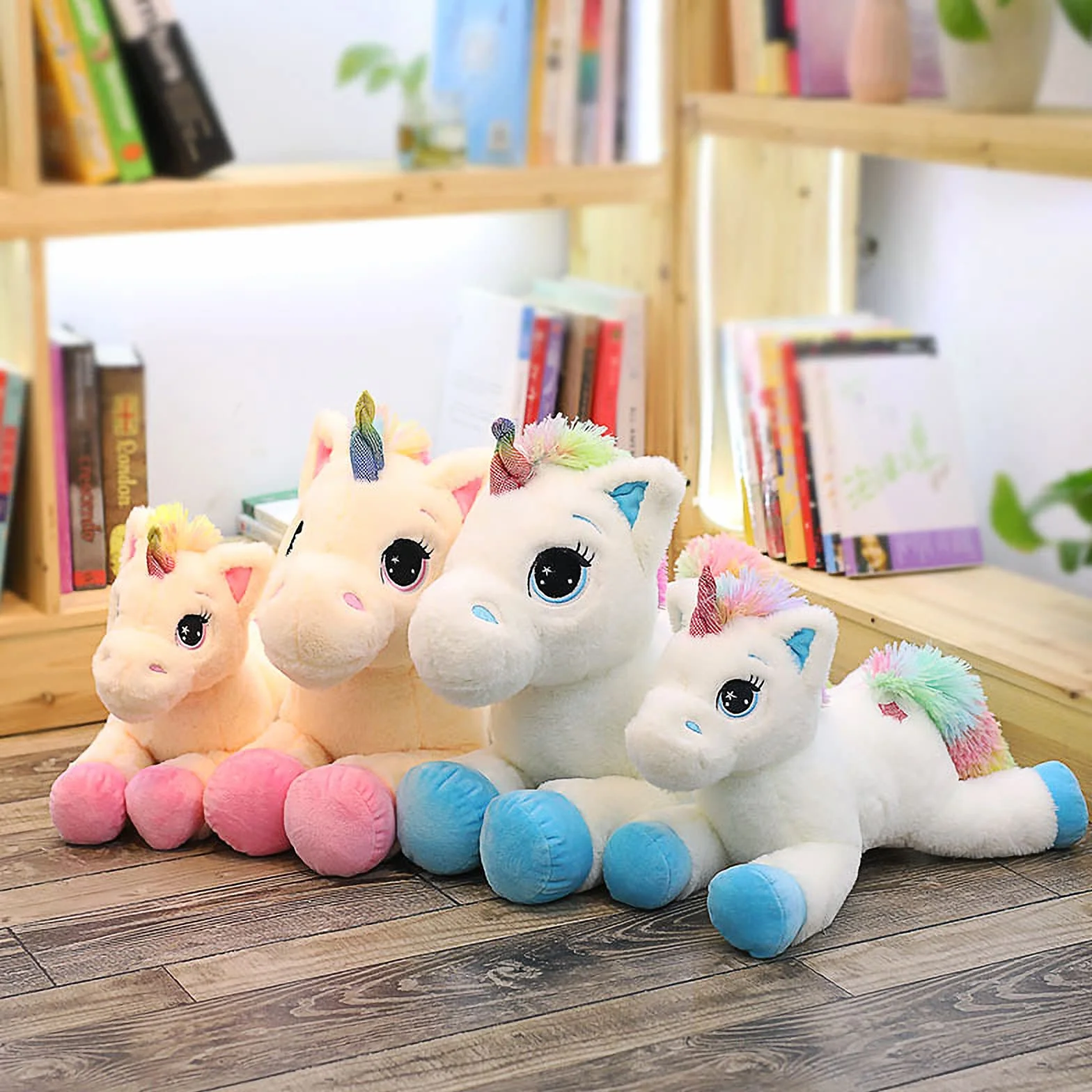 Trayosin Peluche de unicornio de 40/60 cm de alto, muy suave, con unicornio, para niños, niñas, regalo (beige y rosa, 40 cm)