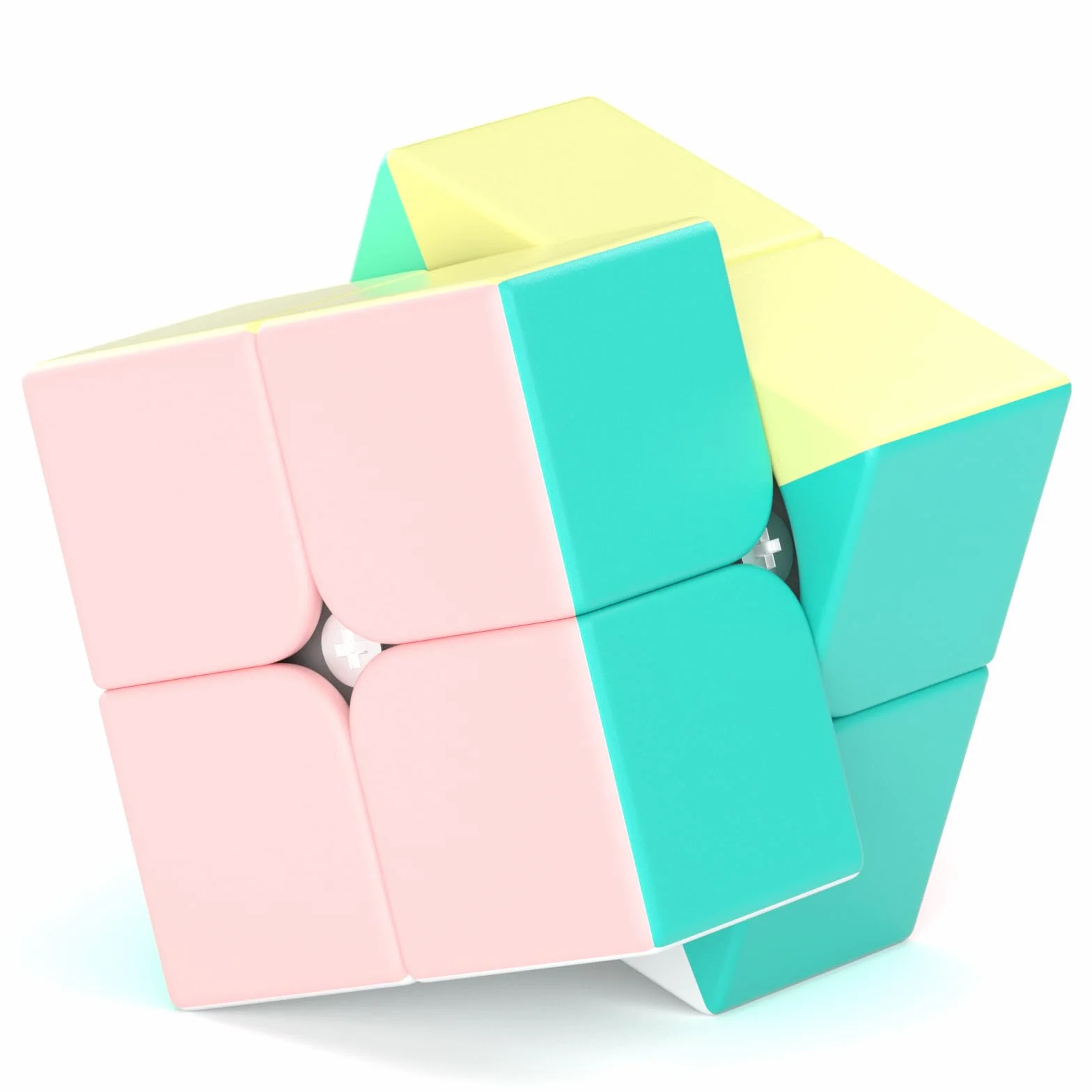 ROXENDA Cubo mágico 2x2, Juguete para Ejercicios de concentración y combinación, Speed Cube Stickerless con Macarons, Colores Vivos para niños y Adolescentes (2x2x2)