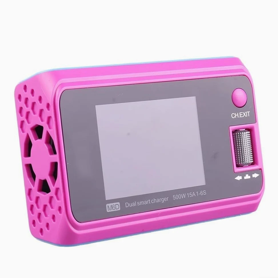 Cargador de equilibrio de doble canal de 500 W con refrigeración optimizada y puerto USB para baterías de litio 6S y compatibilidad de modelos de aviones (B)