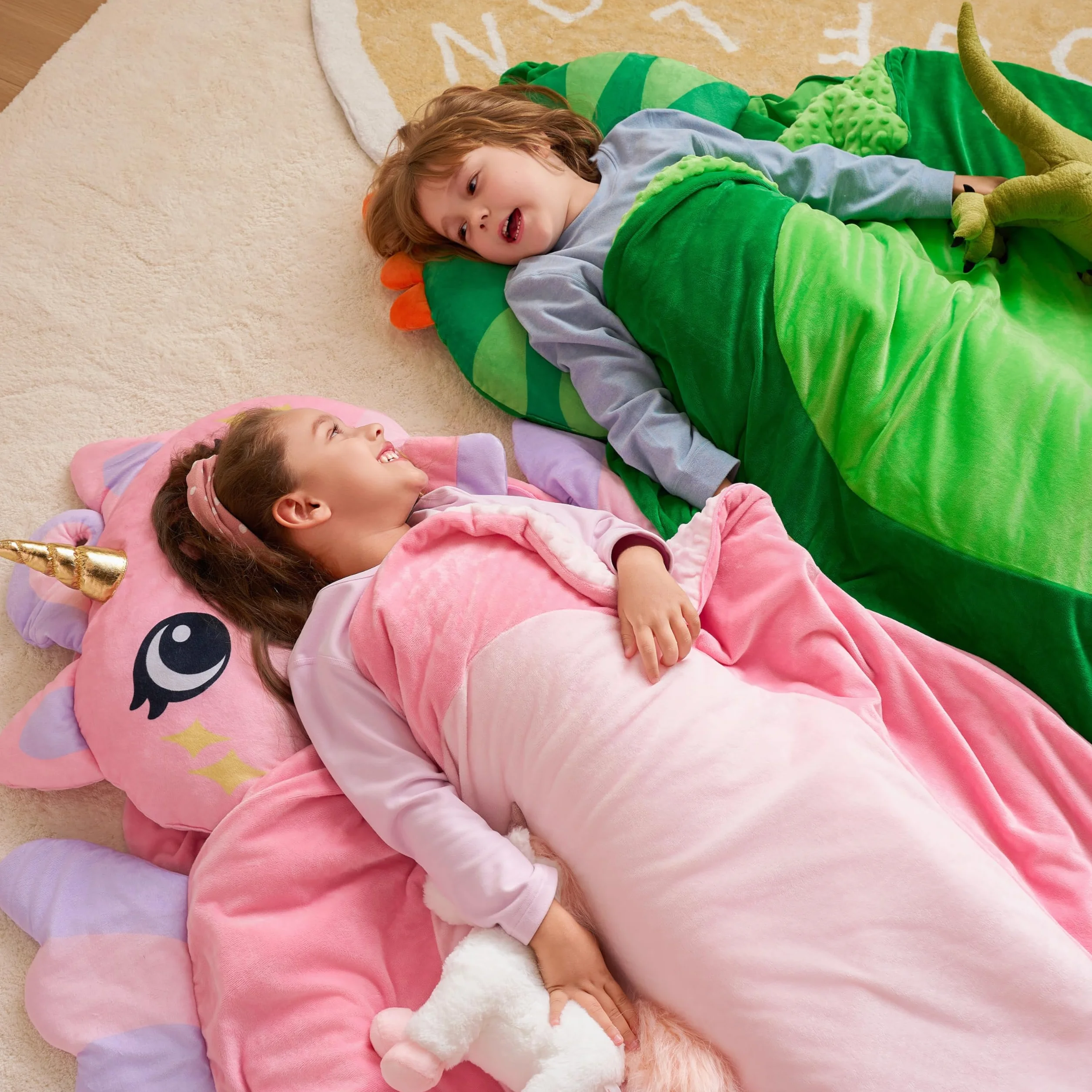 JOIEDOMI -Colchoneta para Siesta para niños pequeños de 152 x 99 cm con Almohada y Manta para niños en Edad Preescolar a Partir de 3 años - Saco de Dormir para niños