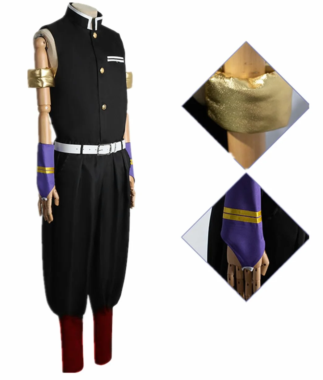 Disfraz de cosplay de anime de talla estadounidense, color negro, traje de fiesta para hombre