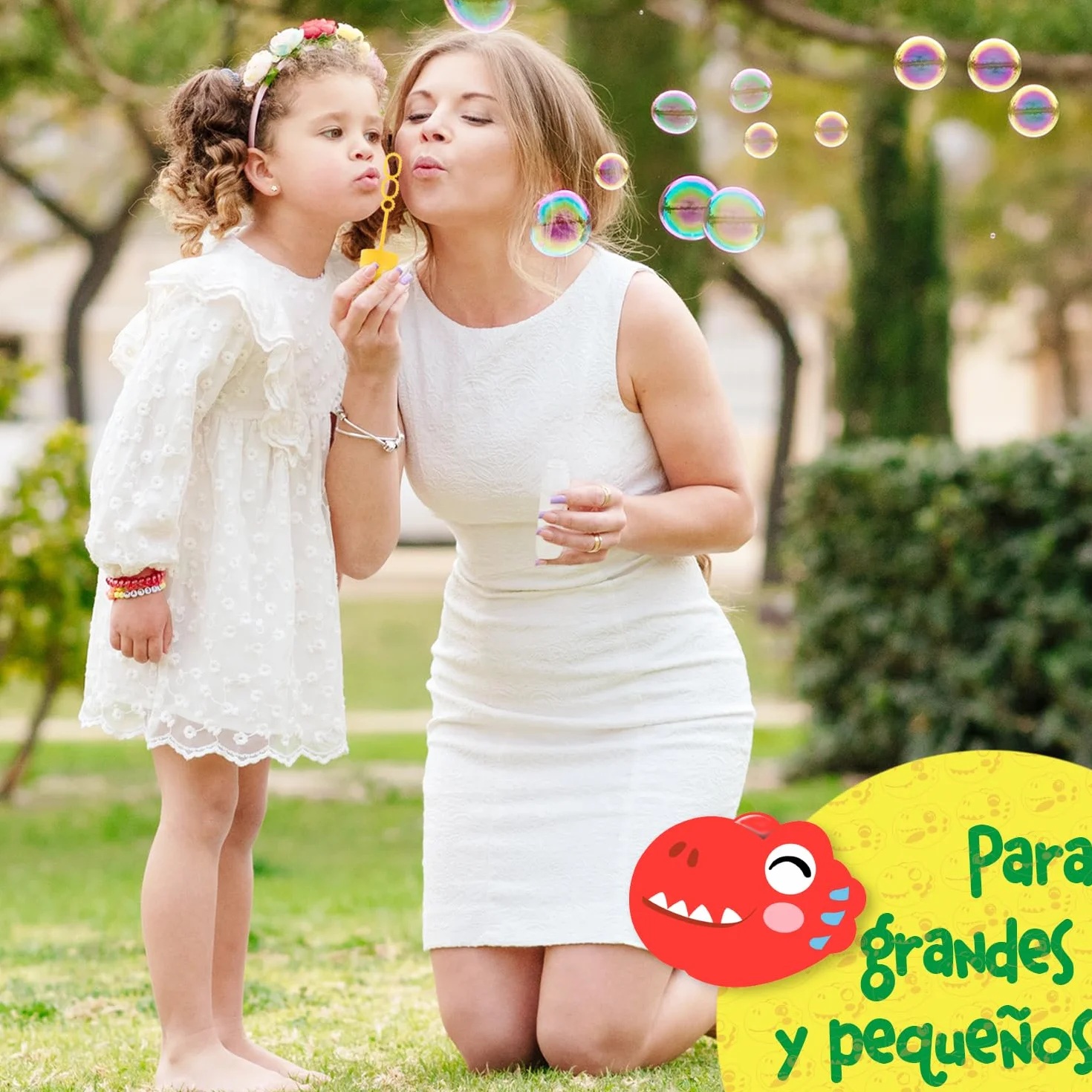Magicat Juego de 24 pompas de jabón XXL para niños, juego de 24 pompas de jabón con divertidas asas de dinosaurio, obsequios para cumpleaños infantiles, burbujas de jabón líquidas de 30 ml, pompas de