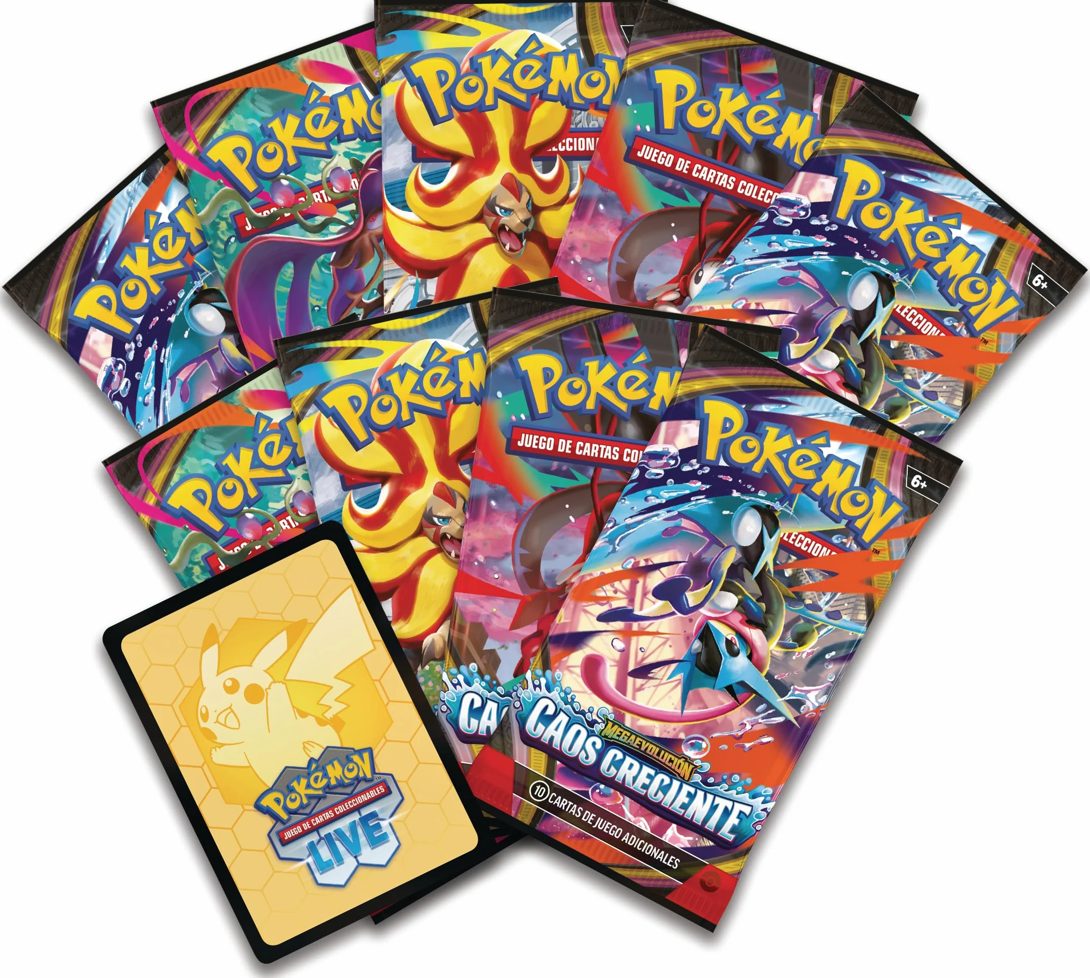 Pokémon Caja de Entrenador Élite Megaevolución Caos Creciente 1 Carta Promoción 9 Sobres Mejora Accesorios Premium