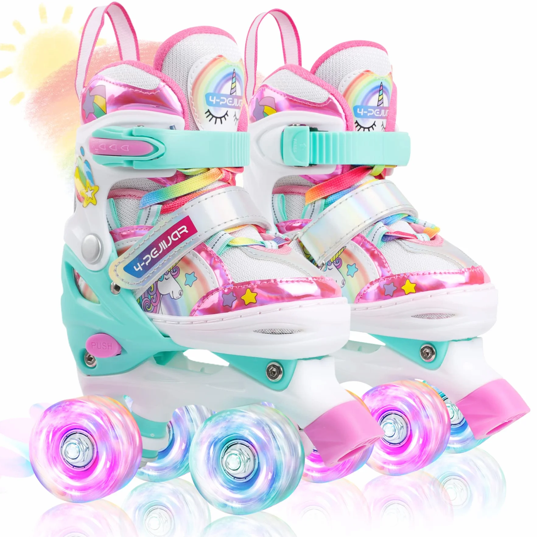 Patines Unicornio Ajustables con Ruedas Luminosas para Niños Principiantes
