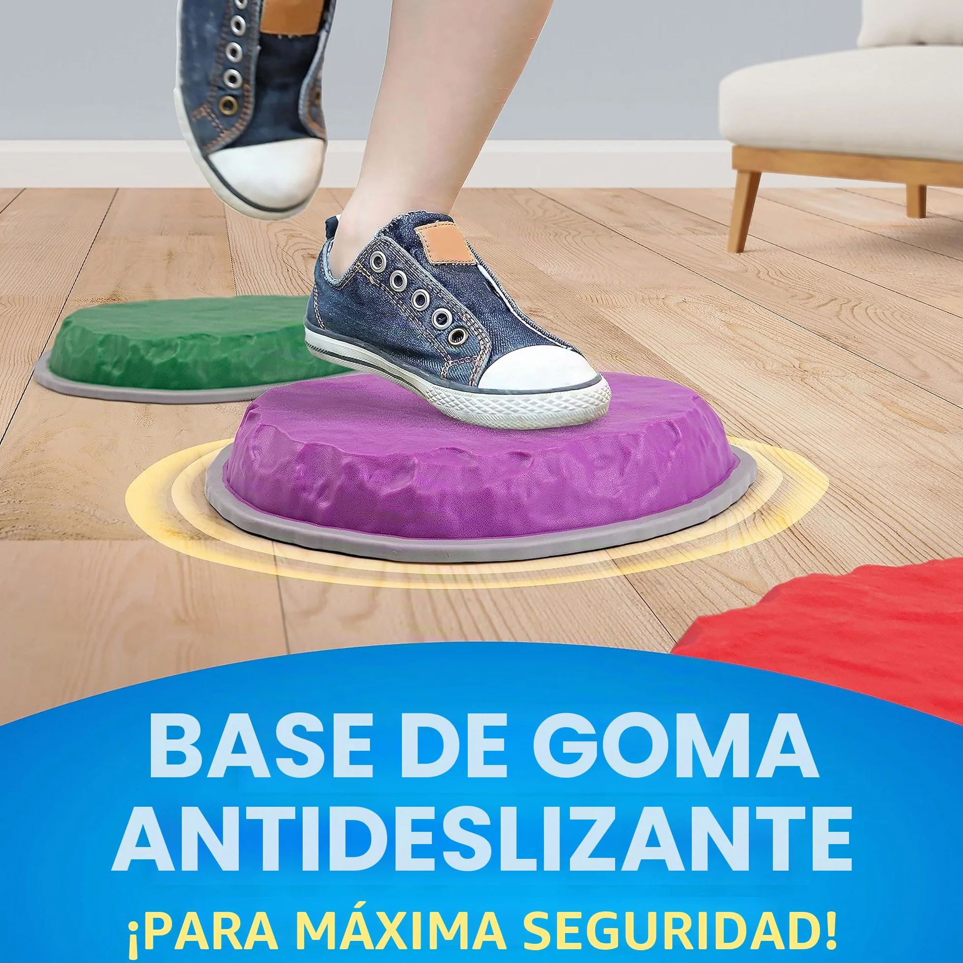 Blue Marble National Geographic Piedras de Equilibrio para Niños - 10 Piedras Duraderas Antideslizantes para Desarrollar Habilidades Motoras y Equilibrio