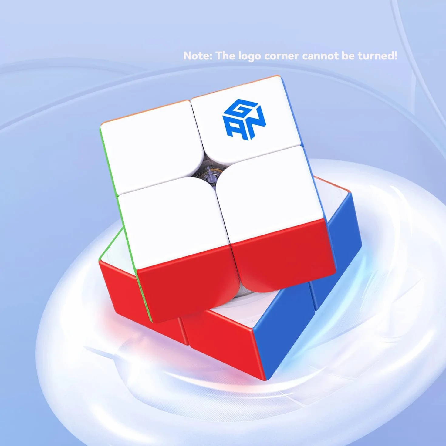 GAN Cubo de Velocidad 2 x 2, Mini Ligereza Speed Cube Original 51mm 47g- GES + & Batalla Ajustable, Puzzles para Adultos y Niños, Cubo Mágico No Magnético (Sin Pegatinas)，251 v2