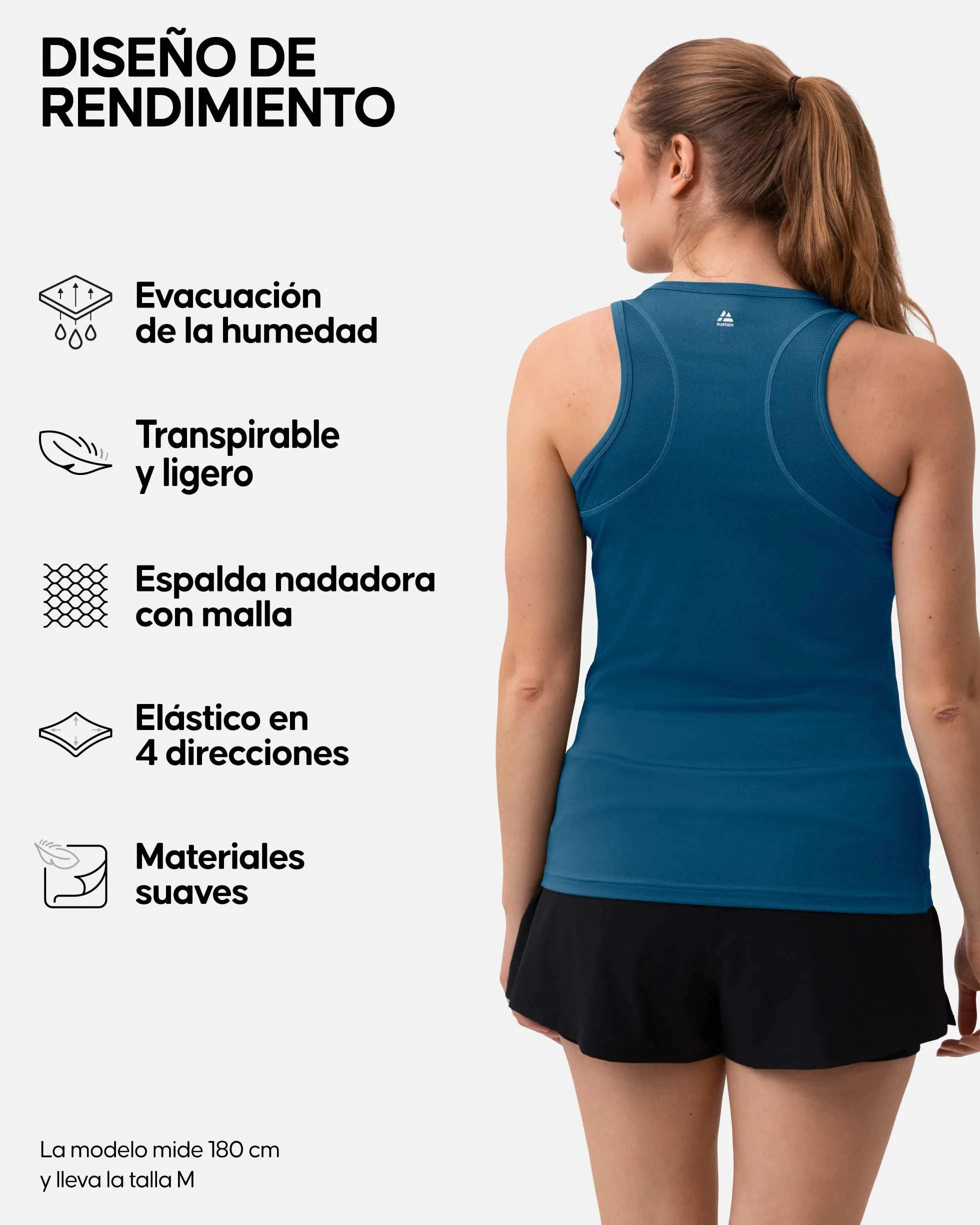 DANISH ENDURANCE Camiseta Deporte Mujer Top Deportivo Pack 2 - Ropa Deportiva Running Gym Pilates Padel