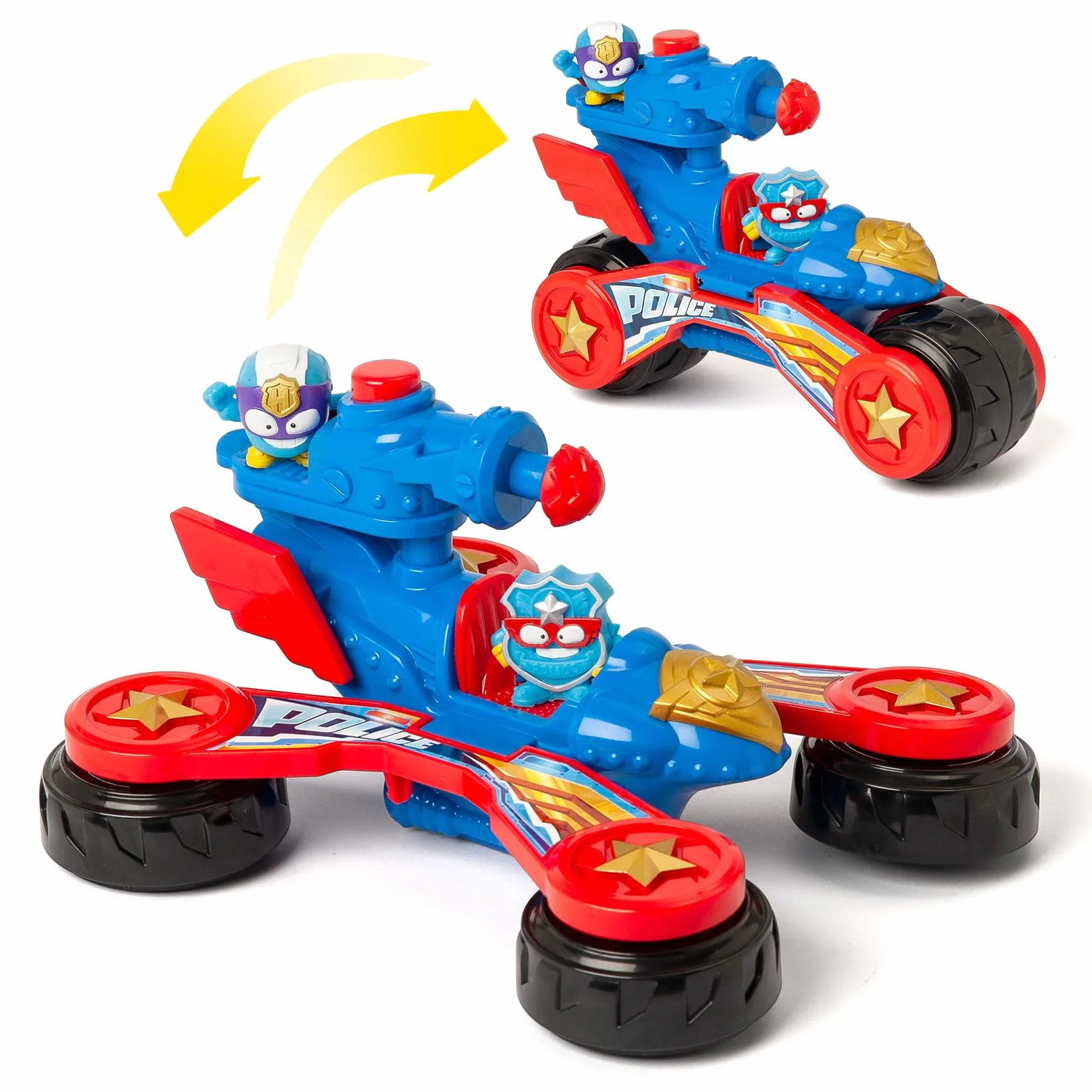 SUPERTHINGS KAZOOM POWE Battle Vehicle Police Vehículo de batalla policía Serie de TV Superthings Kazoom Power 1 Vehículo 2 Figuras Exclusivas 1 Proyectil