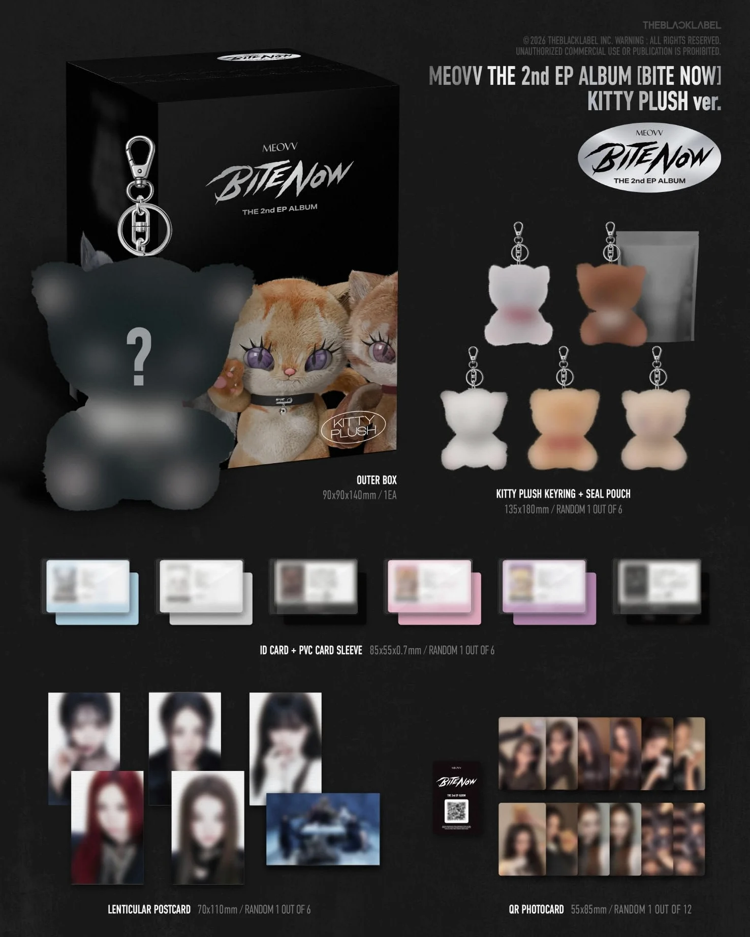 (Juego completo: 2 fotolibros + 5 MEOVV + 1 llavero) MEOVV BITE NOW 2.º EP Álbum con seguimiento MEOW